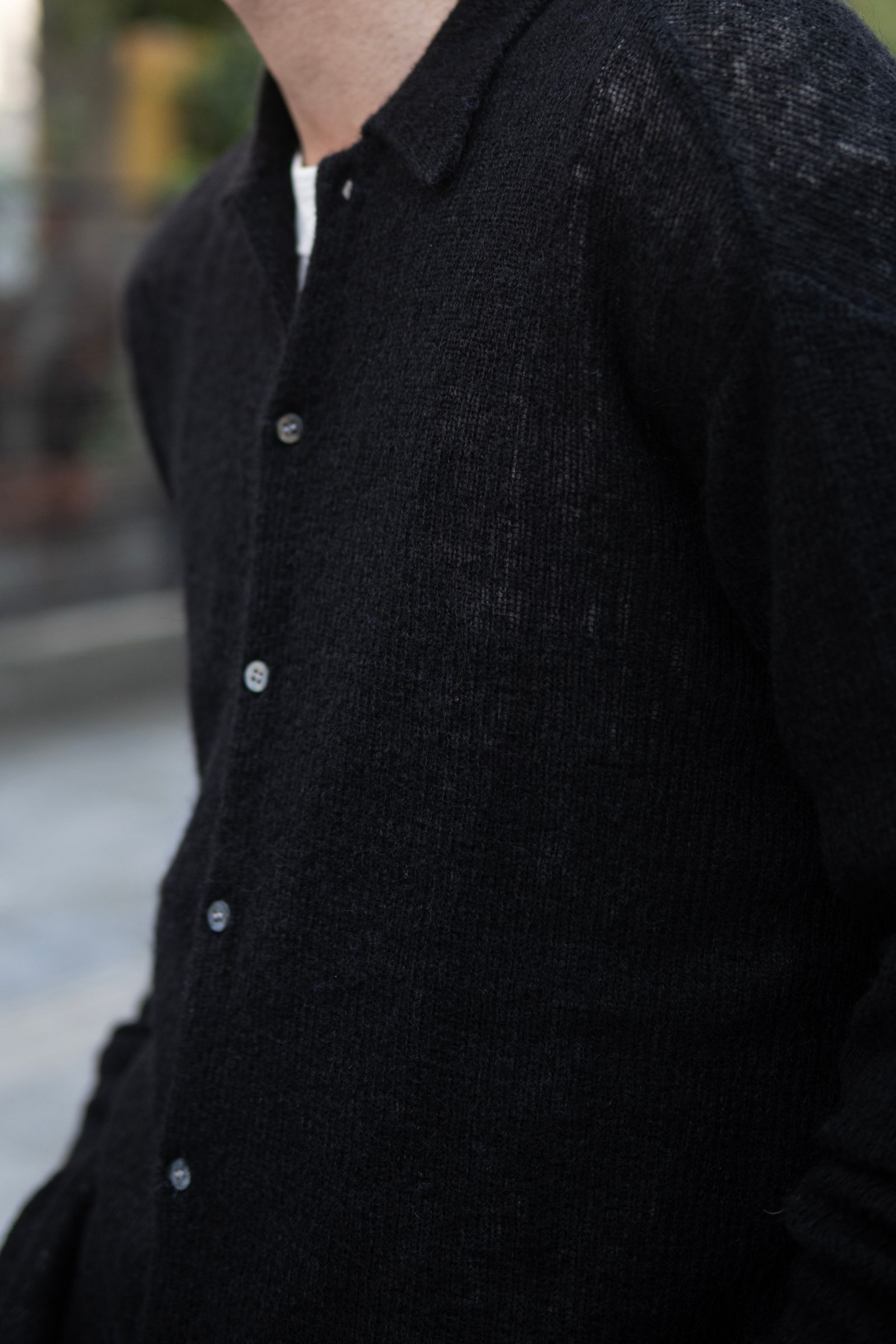 NOTHING SPECIAL KNITTED SHIRT / DAWN BLACK