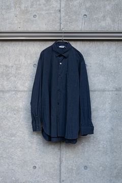 COTTON NYLON WIDE SHIRT / DALL NAVY