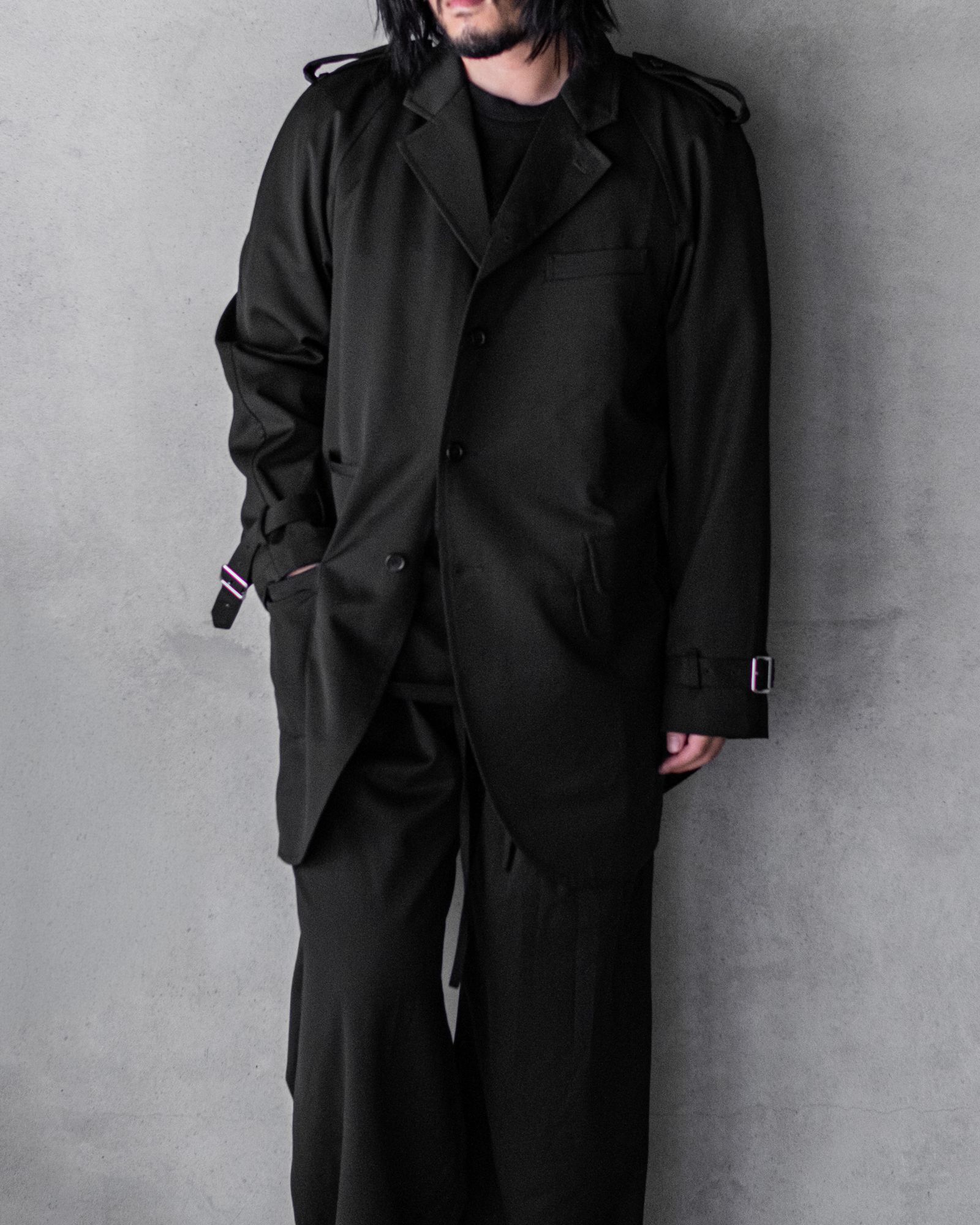 Raglan Long Jacket / Black