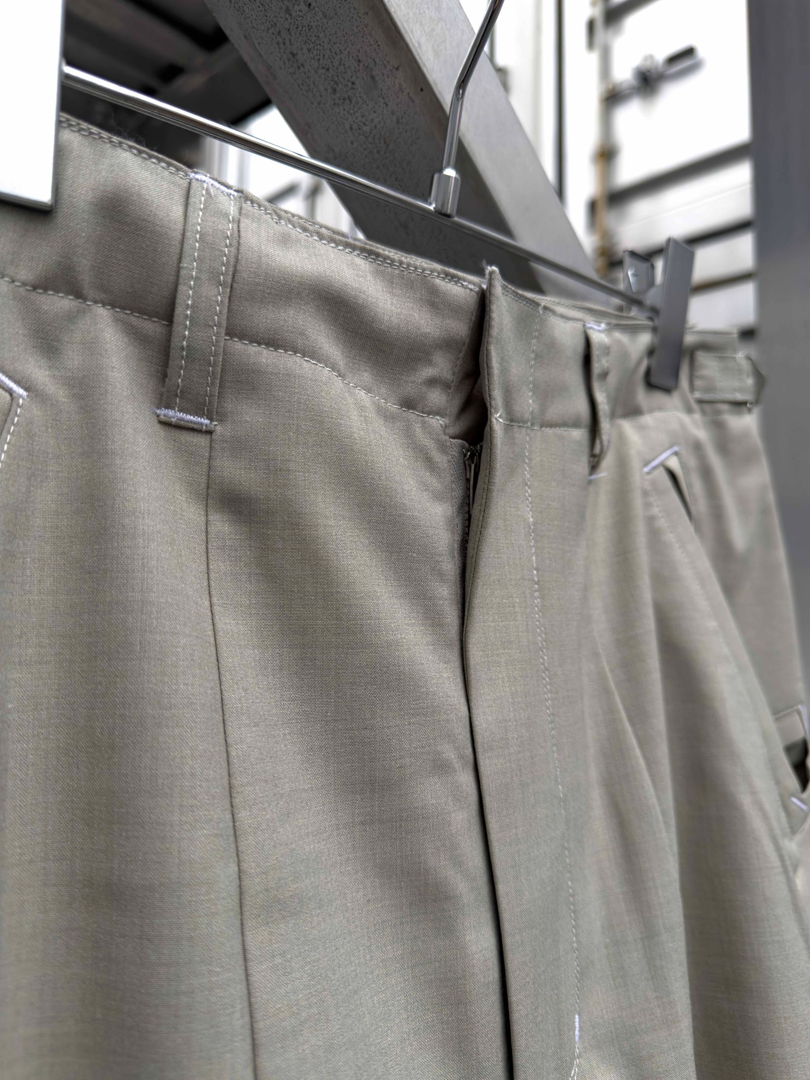“Washable Super120’s” WIDE CEREMONY “MC” TROUSERS / Gray