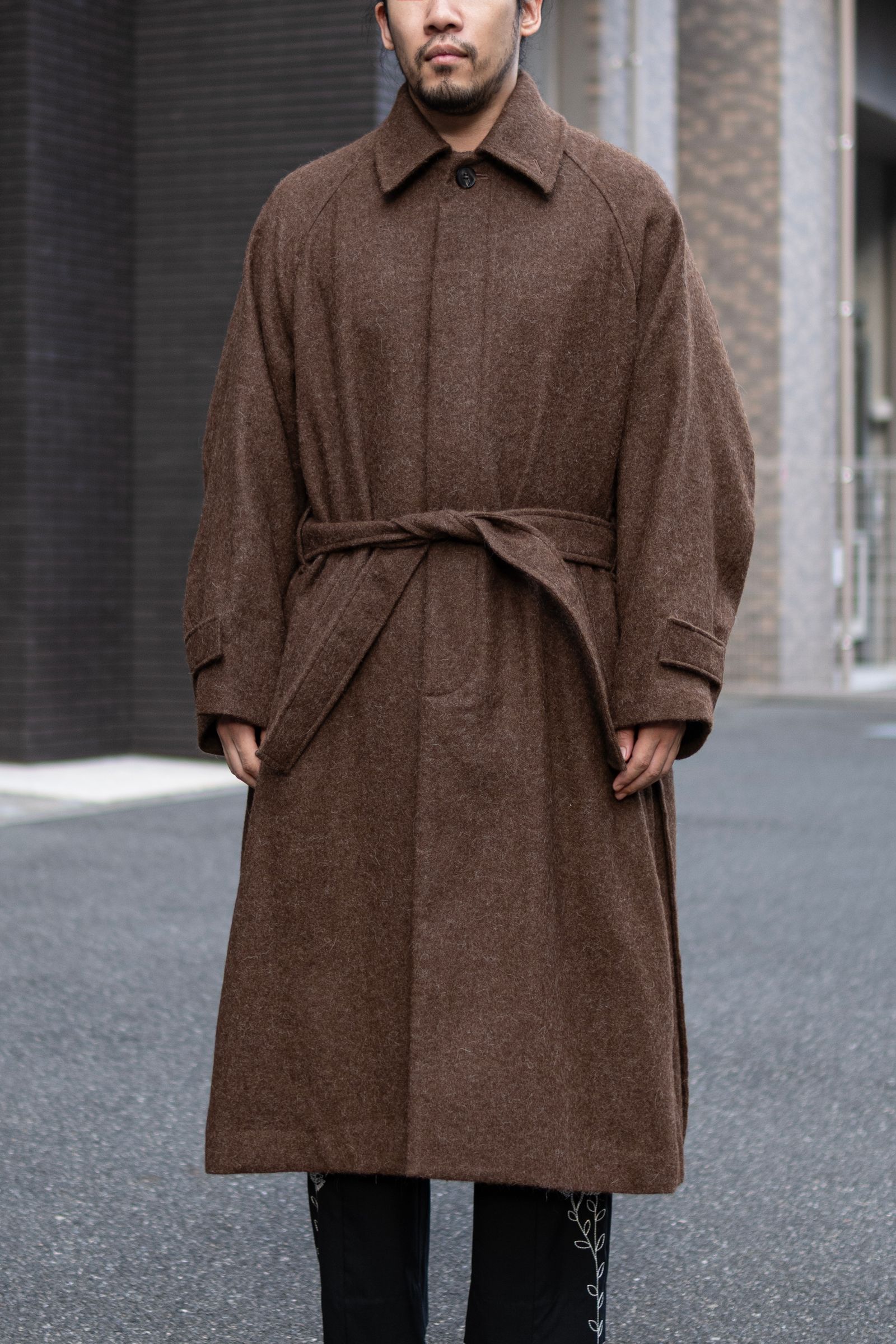 ALPACA OVERSIZE BALMACAN COAT / Natural Brown