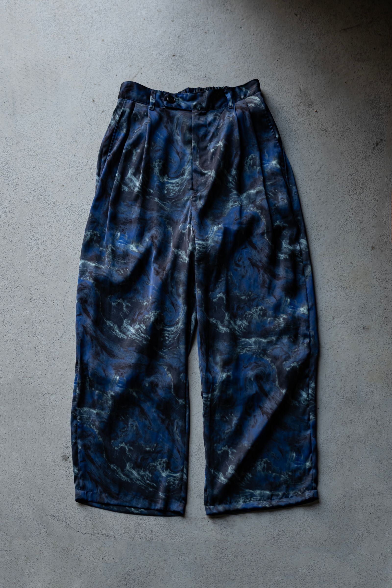 ABSTRACT WIDE EASY PANTS / NAVY