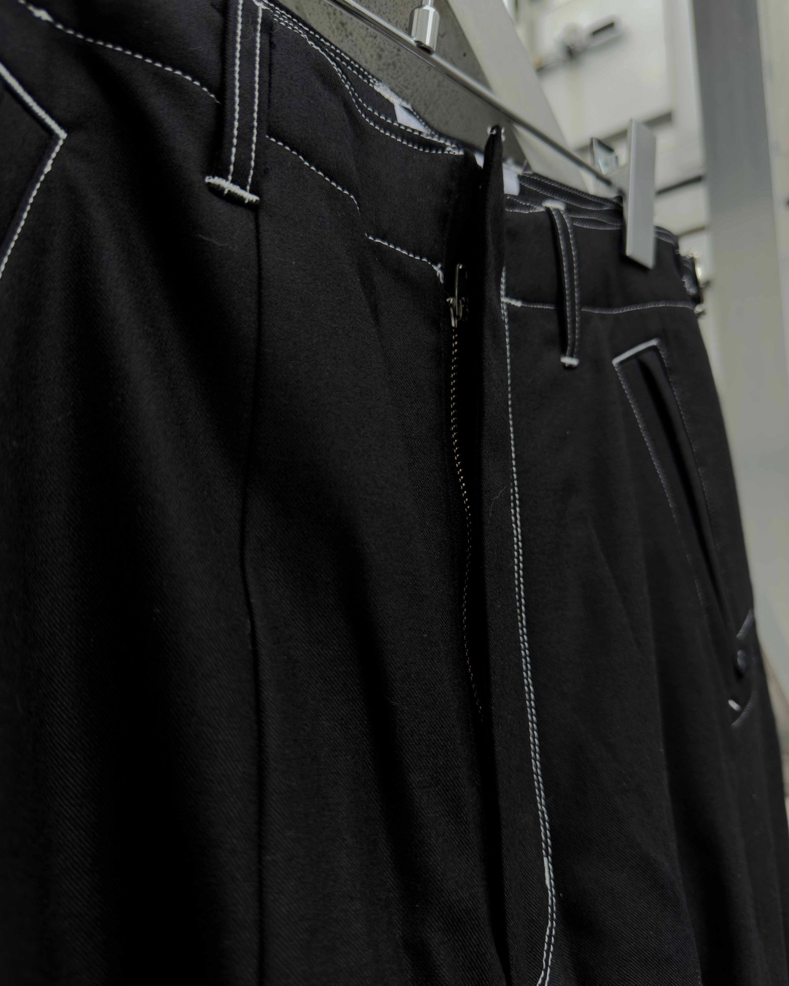 “Washable Super120’s” WIDE CEREMONY “MC” TROUSERS / Black
