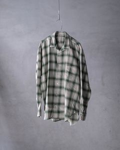OPEN COLLAR SHIRT / GREEN OMBRE CHECK