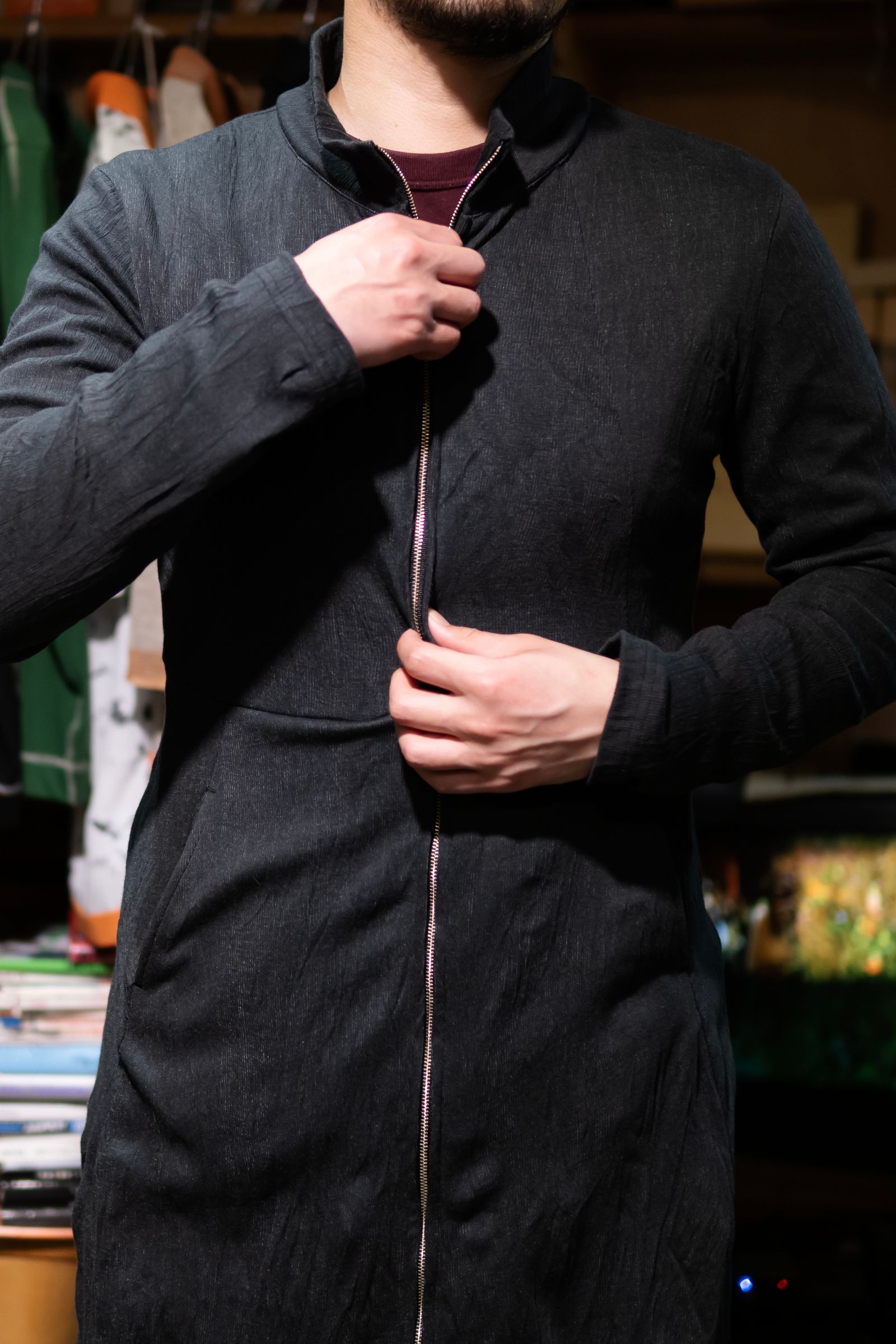 Ryoyu zipup onepiece / Black