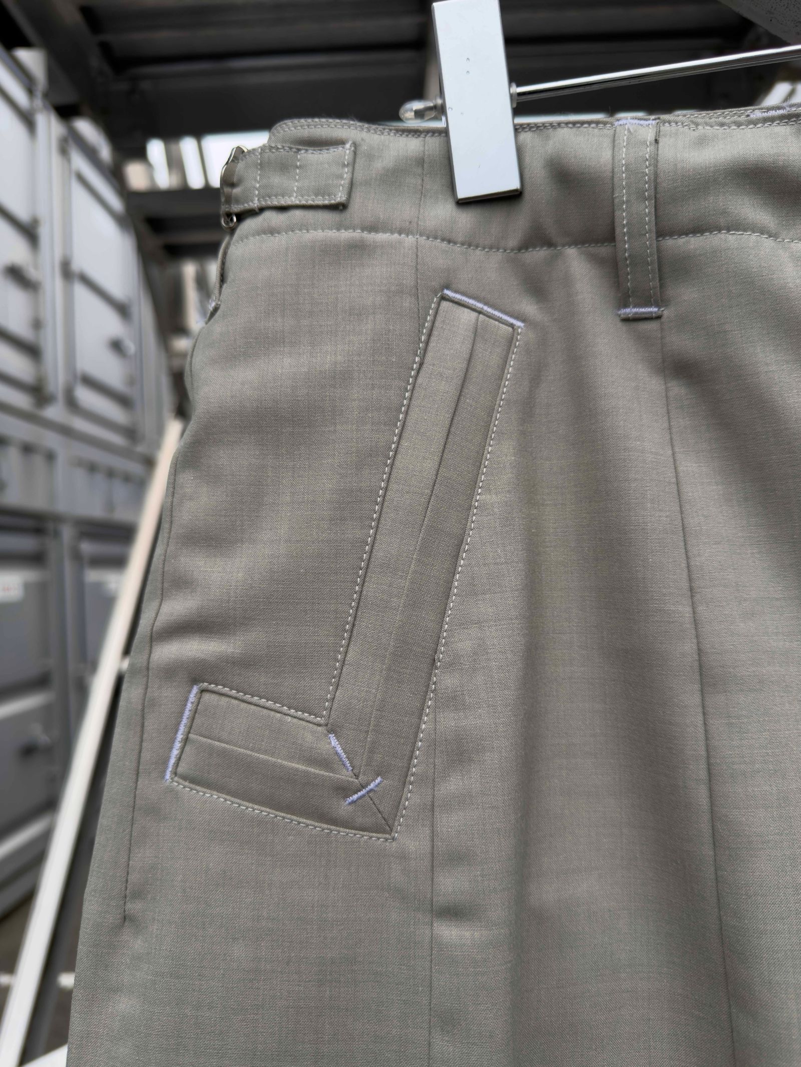“Washable Super120’s” WIDE CEREMONY “MC” TROUSERS / Gray
