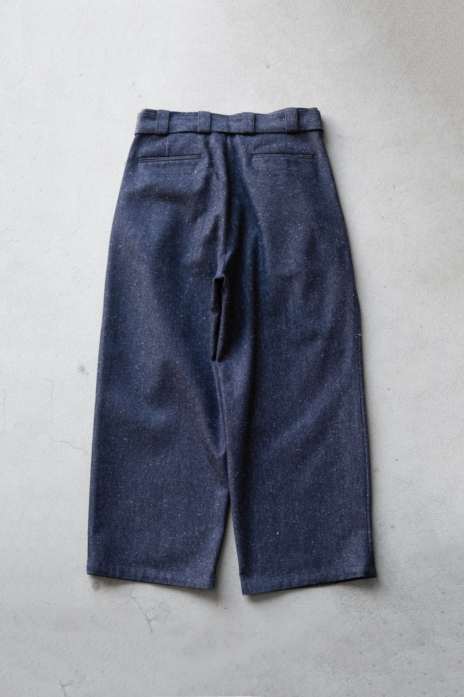 Silk Denim Wide Pants / Navy
