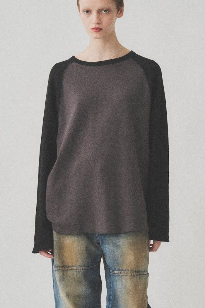 RAGLAN SLEEVE THERMAL LS / CHARCOAL×BLACK