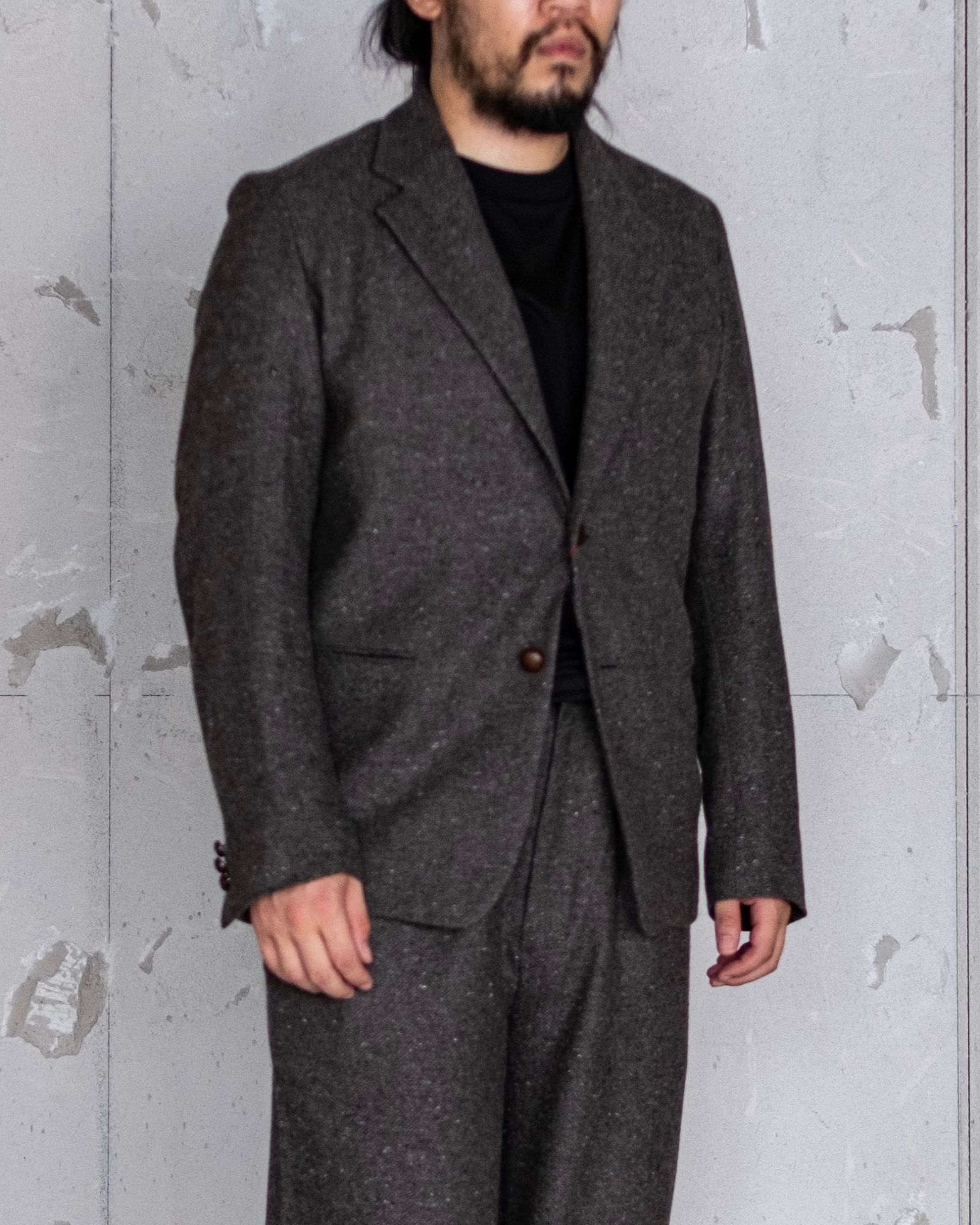 SINGLE-BREASTED 2BUTTON COMFORT-FIT LINED JACKET / MOCHA GREY