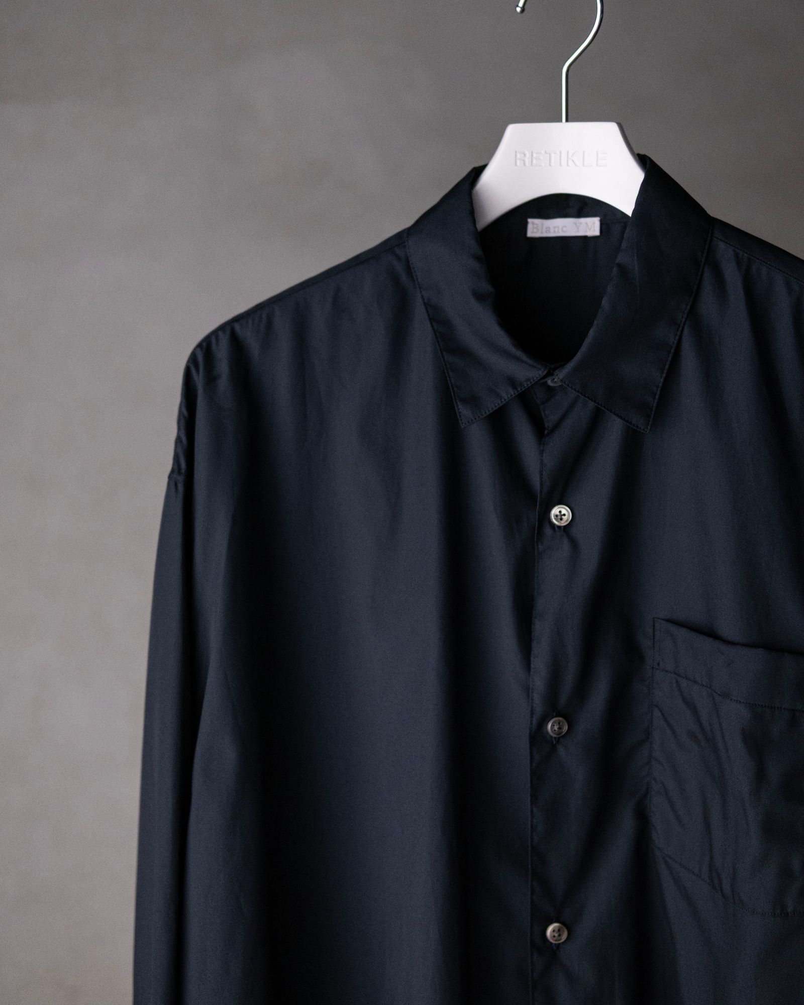 Broad Cotton Wide Shirts / Navy