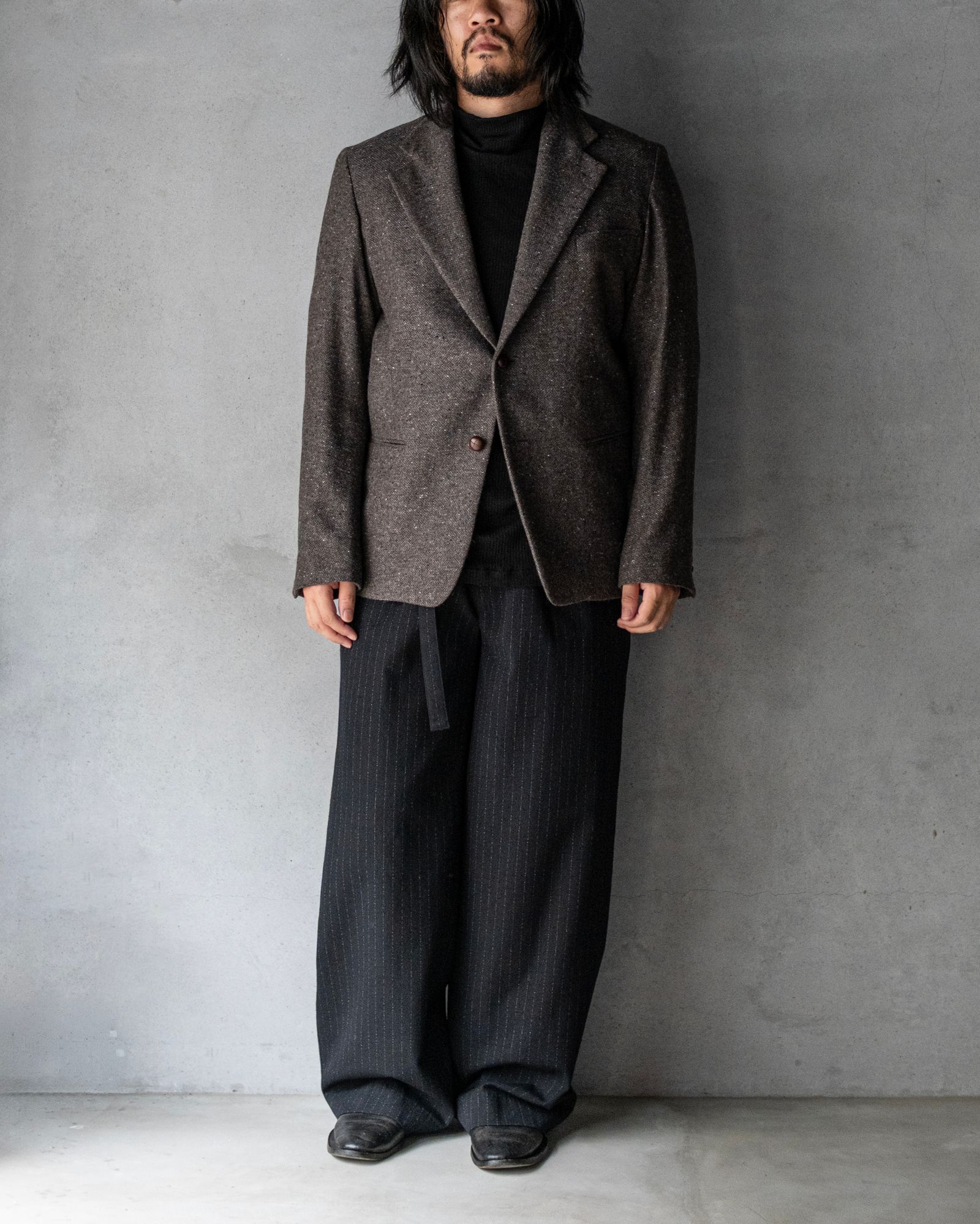 SINGLE-BREASTED 2BUTTON COMFORT-FIT LINED JACKET / MOCHA GREY