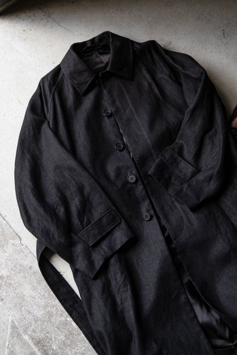HEMP OVERSIZE BALMACAN COAT / Black