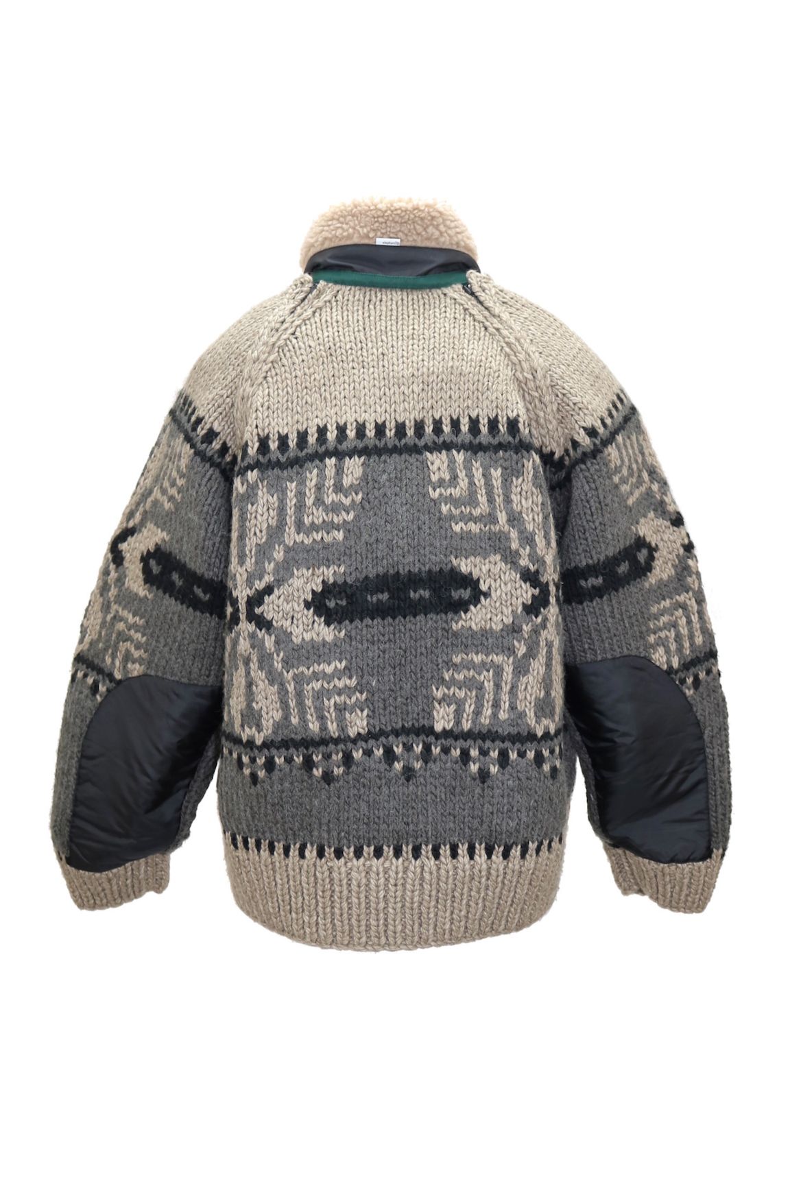 elephant TRIBAL fabrics - HYBRID COWICHAN BLOUSON / BEIGE