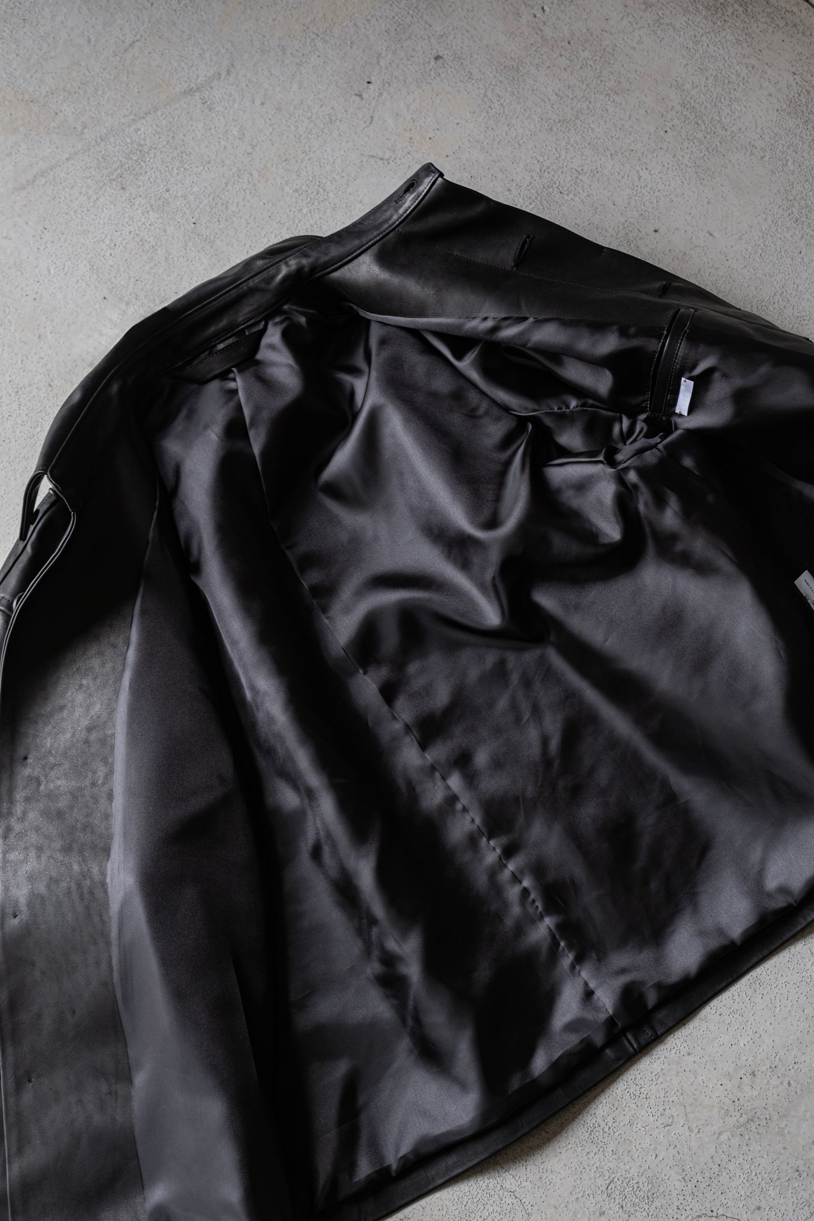 Leather Wide Shirt / Black