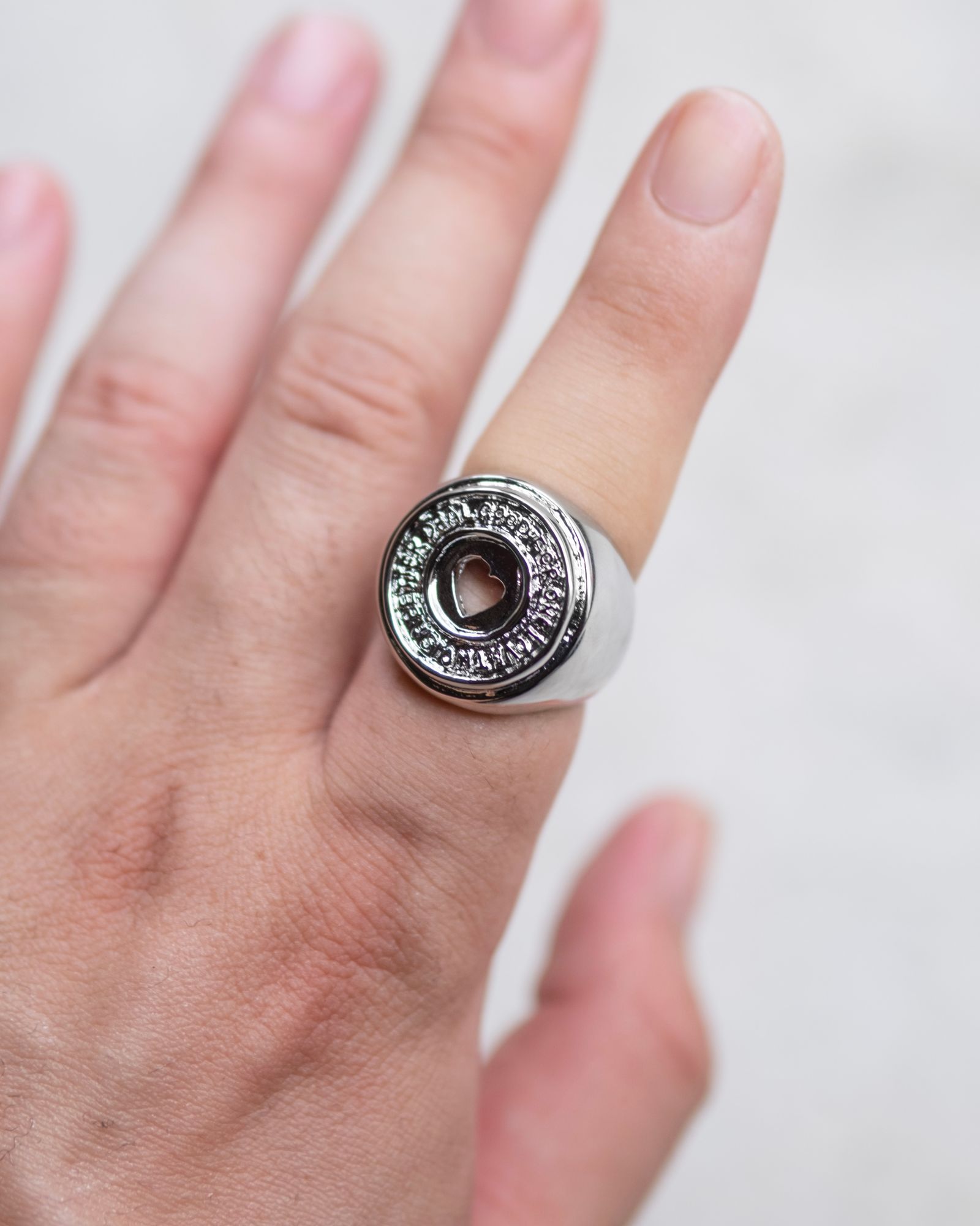 The Jazz Heart Coin Ring / Silver