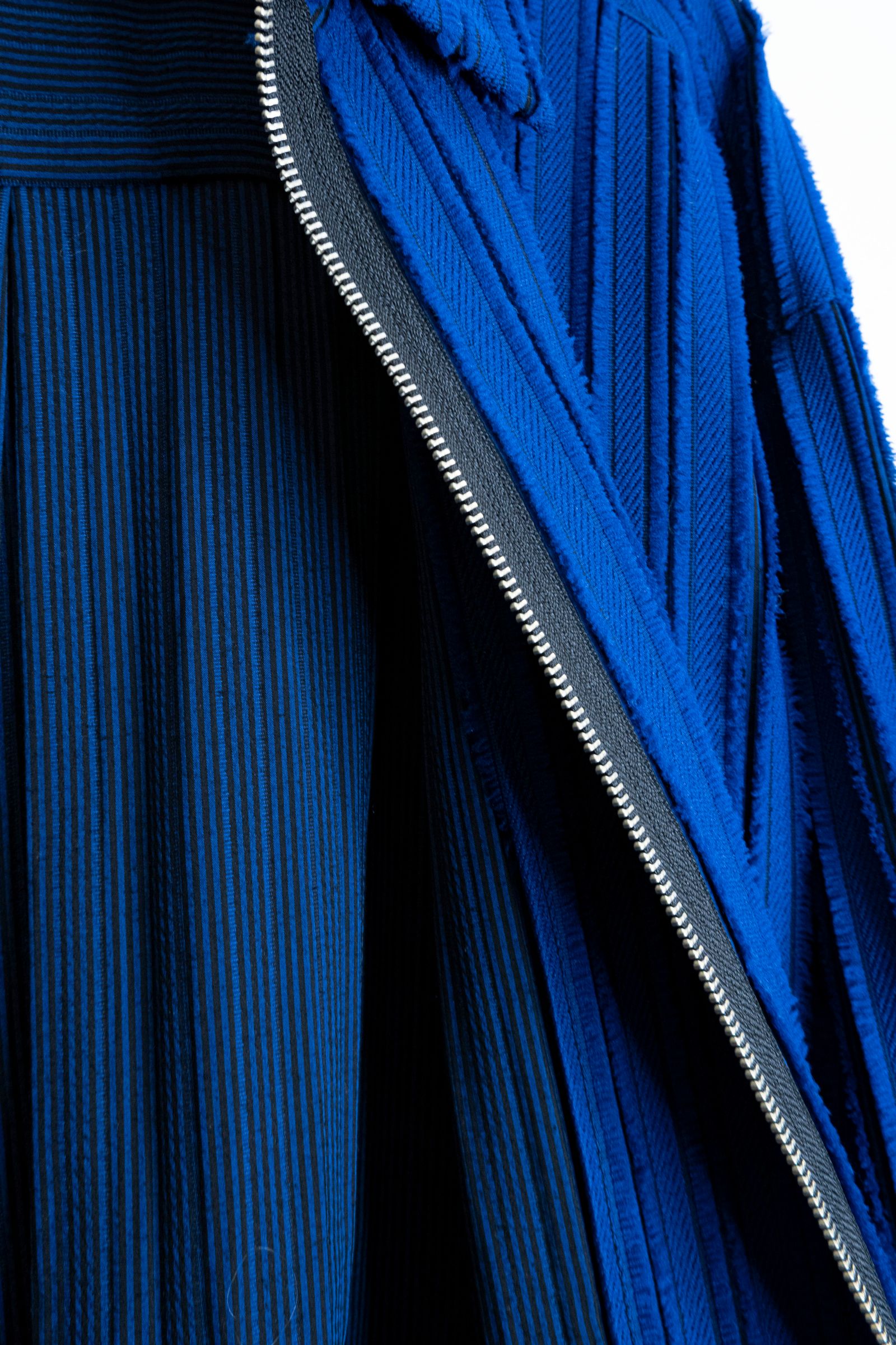 Quilted Striped Jacquard Shirt Blouson / 刺し子ストライプジャカードシャツブルゾン - ROYAL BLUE