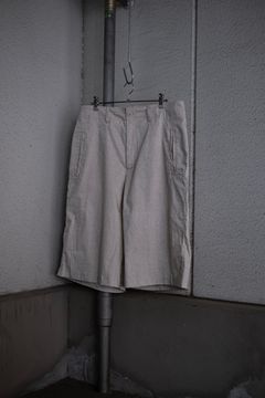 Polyester linen L Pocket Half Pants / kinari