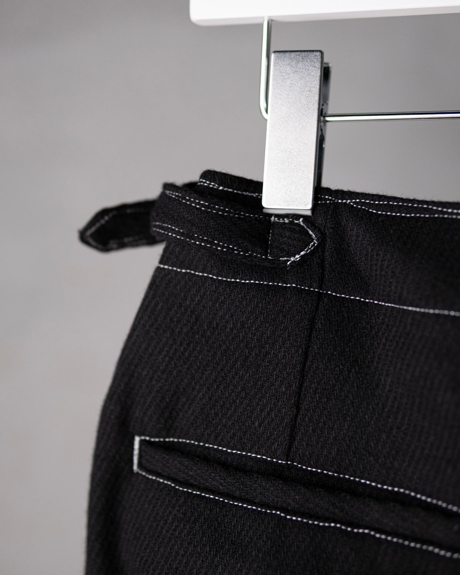 “WOOL CASHMERE”WIDE CEREMONY “MC” TROUSERS / Black