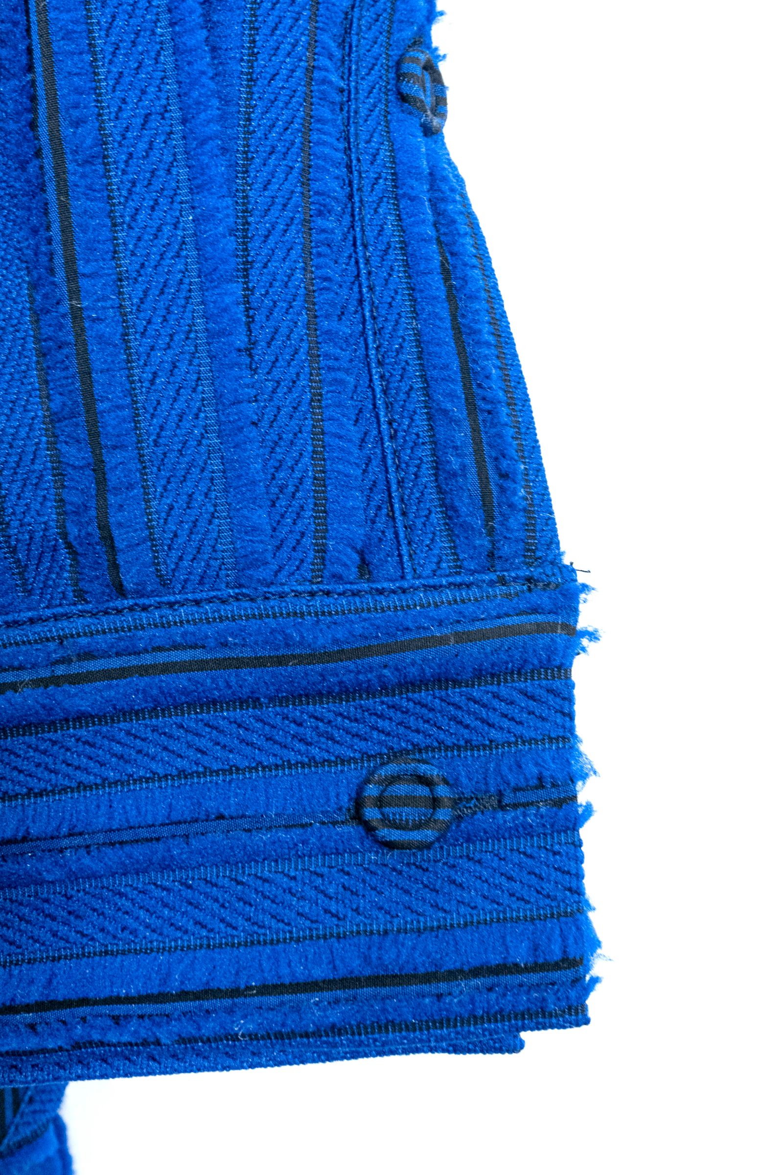 Quilted Striped Jacquard Shirt Blouson / 刺し子ストライプジャカードシャツブルゾン - ROYAL BLUE