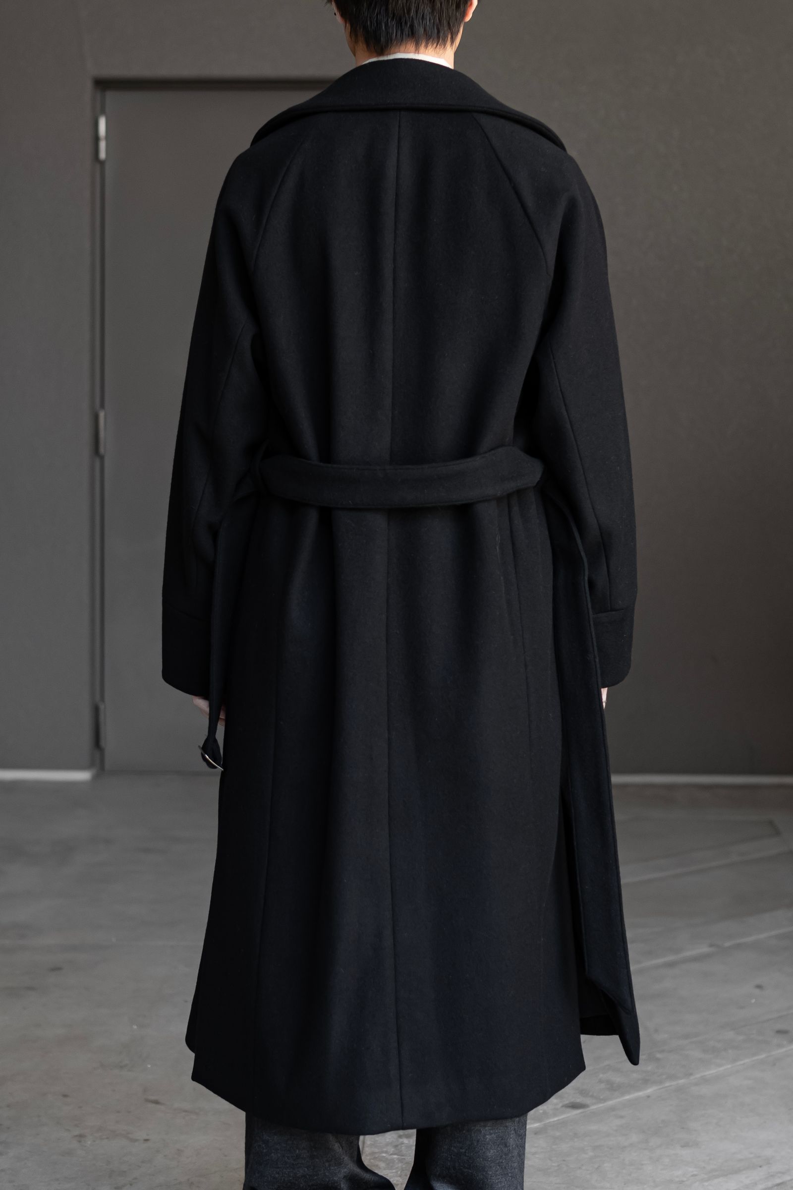 JUHA - BELTED OVER COAT / Black | Retikle Online Store