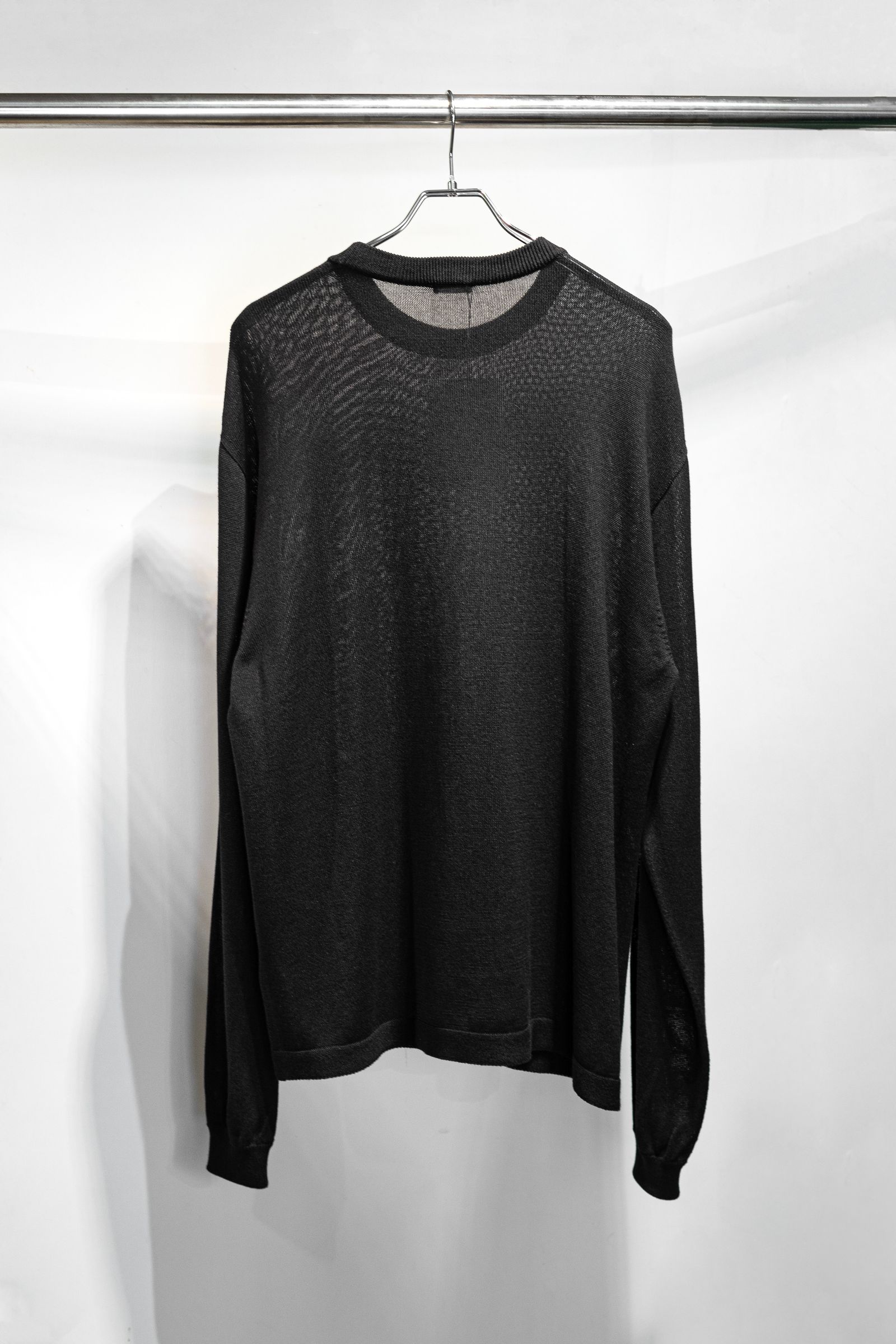 Blanc YM - Wide knit L/S Shirt / Black | Retikle Online Store