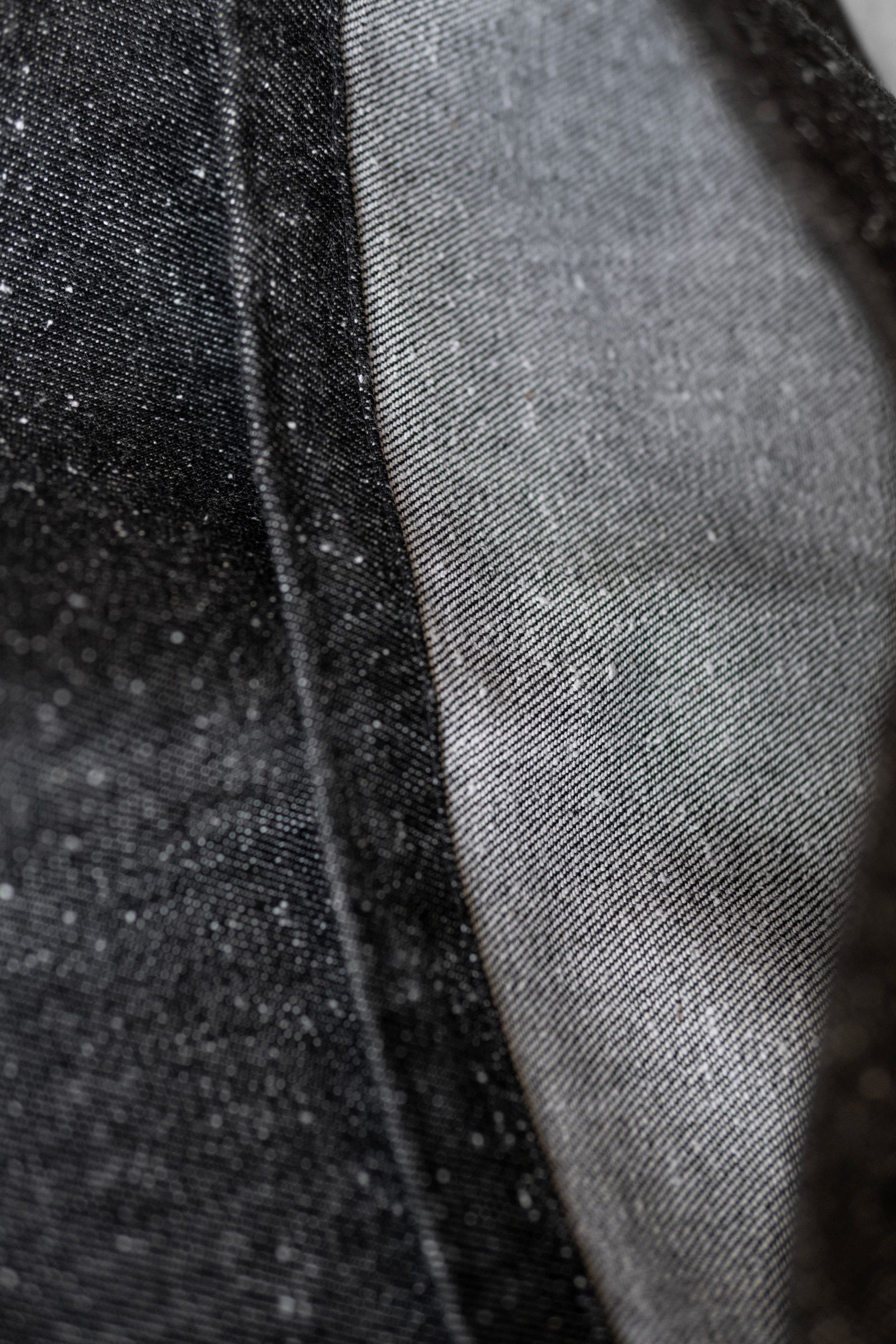 Silk Denim Wide Pants / Black