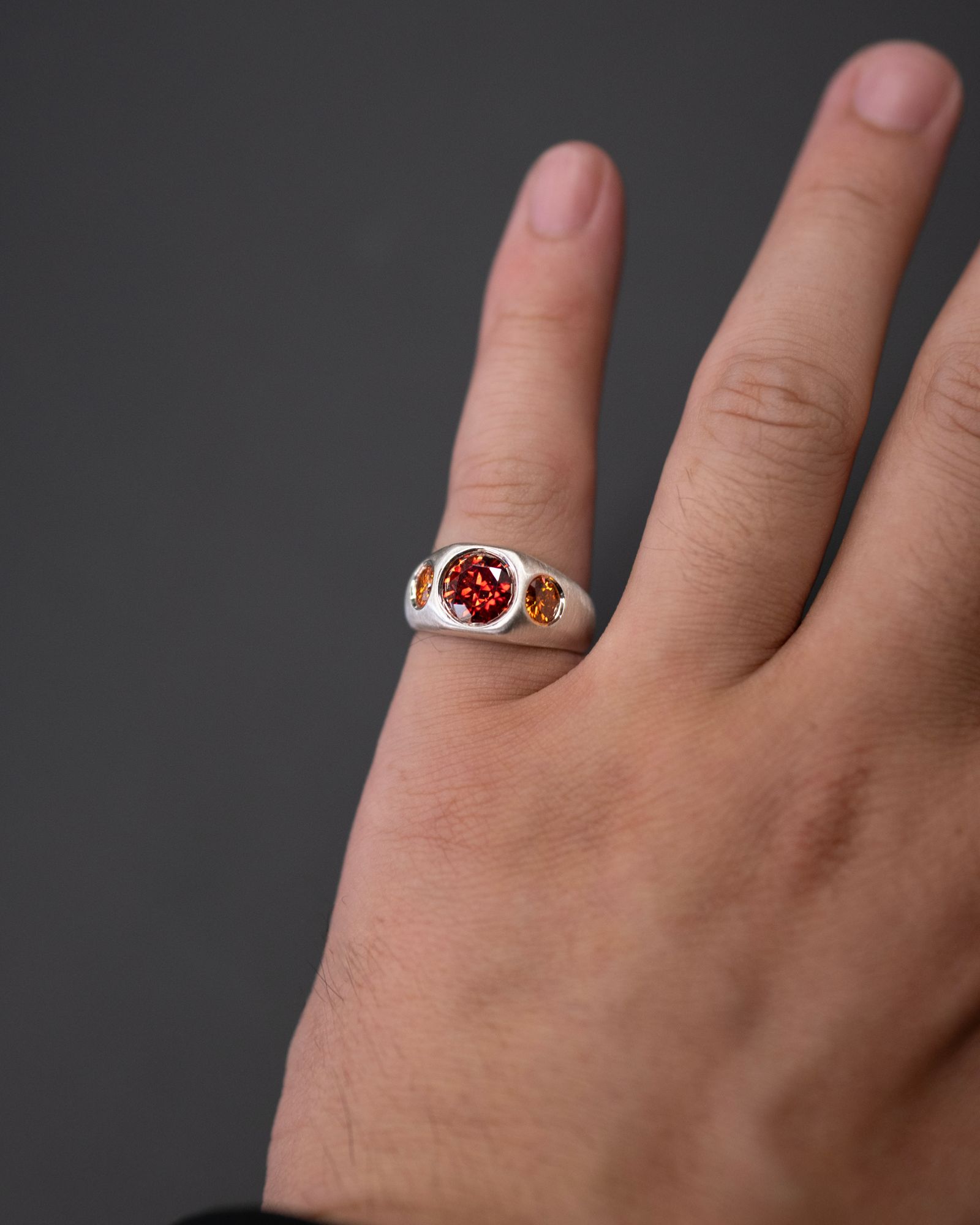 Cub Ring / Silver/Red