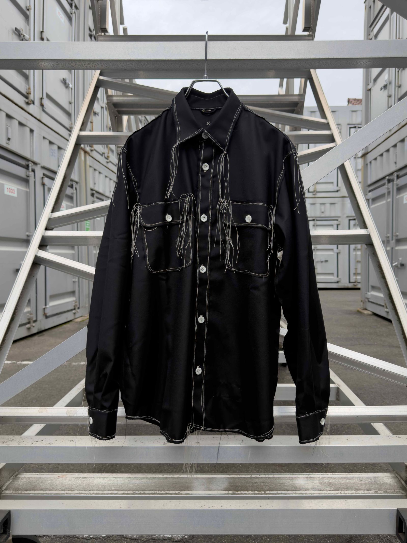 “Washable Super120’s” 60s COLLAR CRAFTSMAN SHIRT / Black