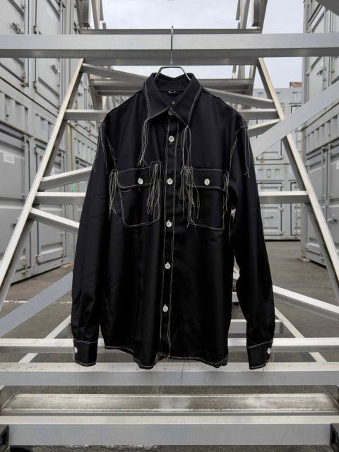 “Washable Super120’s” 60s COLLAR CRAFTSMAN SHIRT / Black