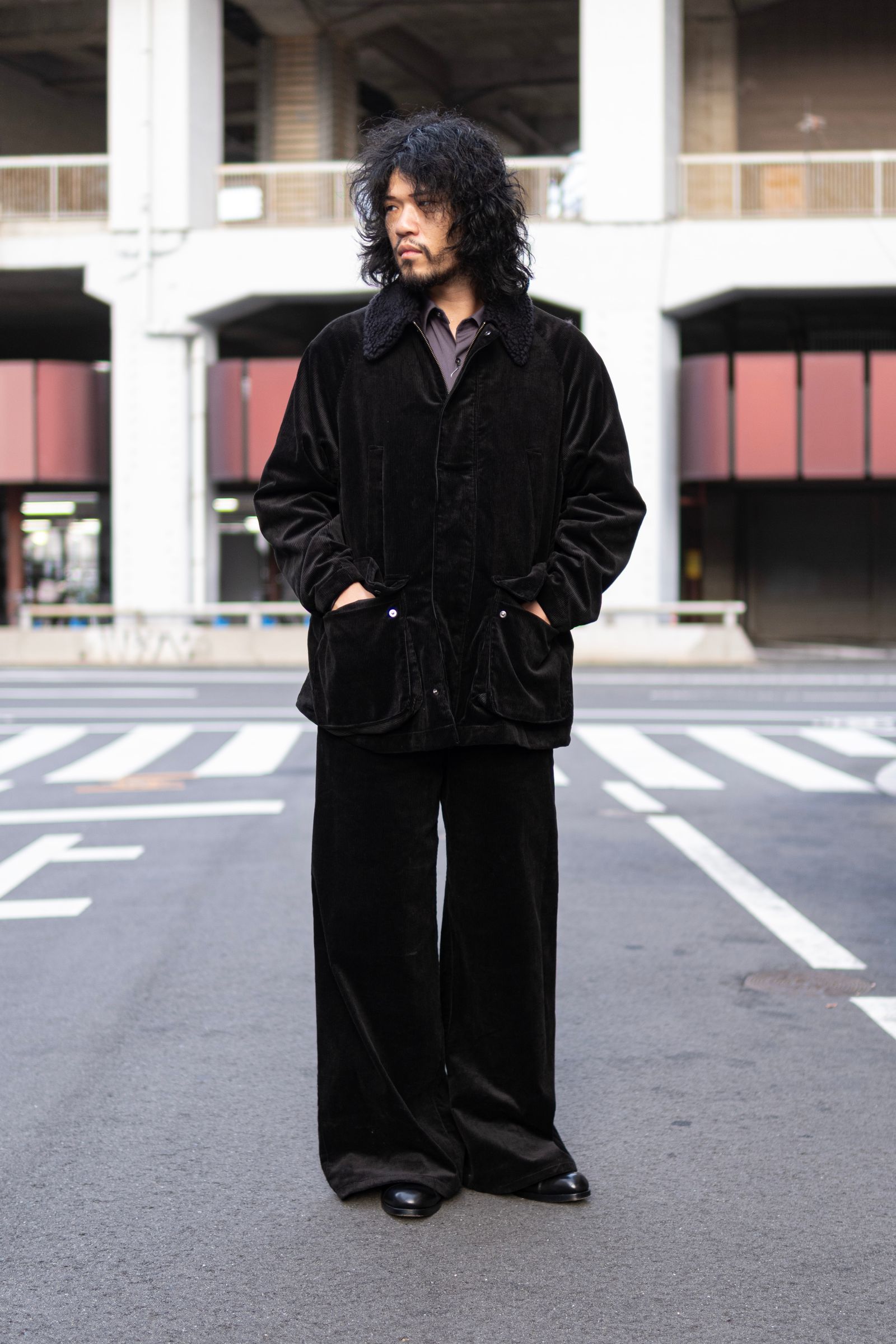 JUHA - BOA COLLAR CORDUROY JACKET / BLACK | Retikle Online Store