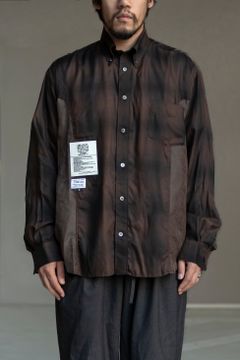 Inside Out Ombre check BD Shirt / BROWN