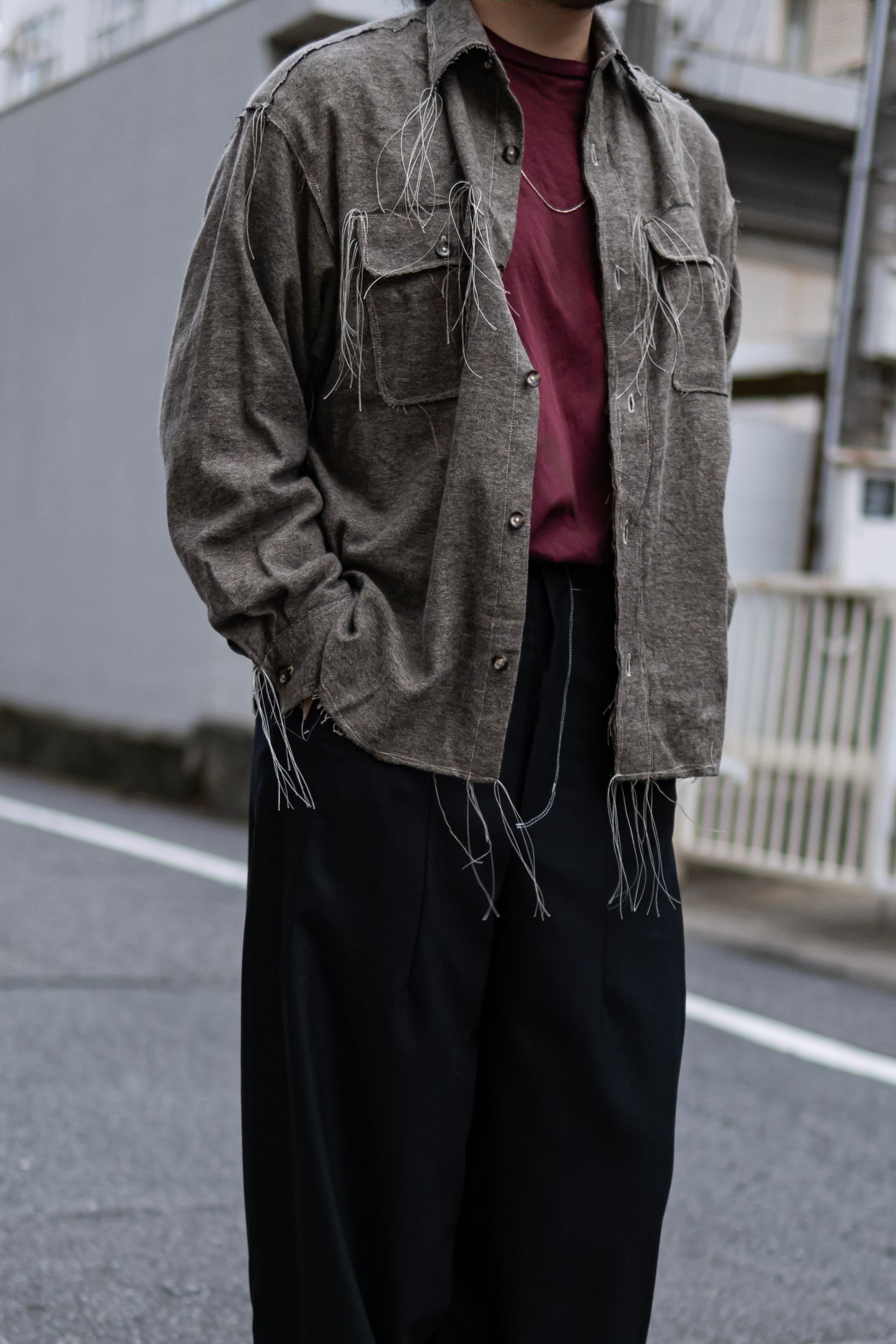 60s COLLAR CRAFTSMAN SHIRT / KHAKI