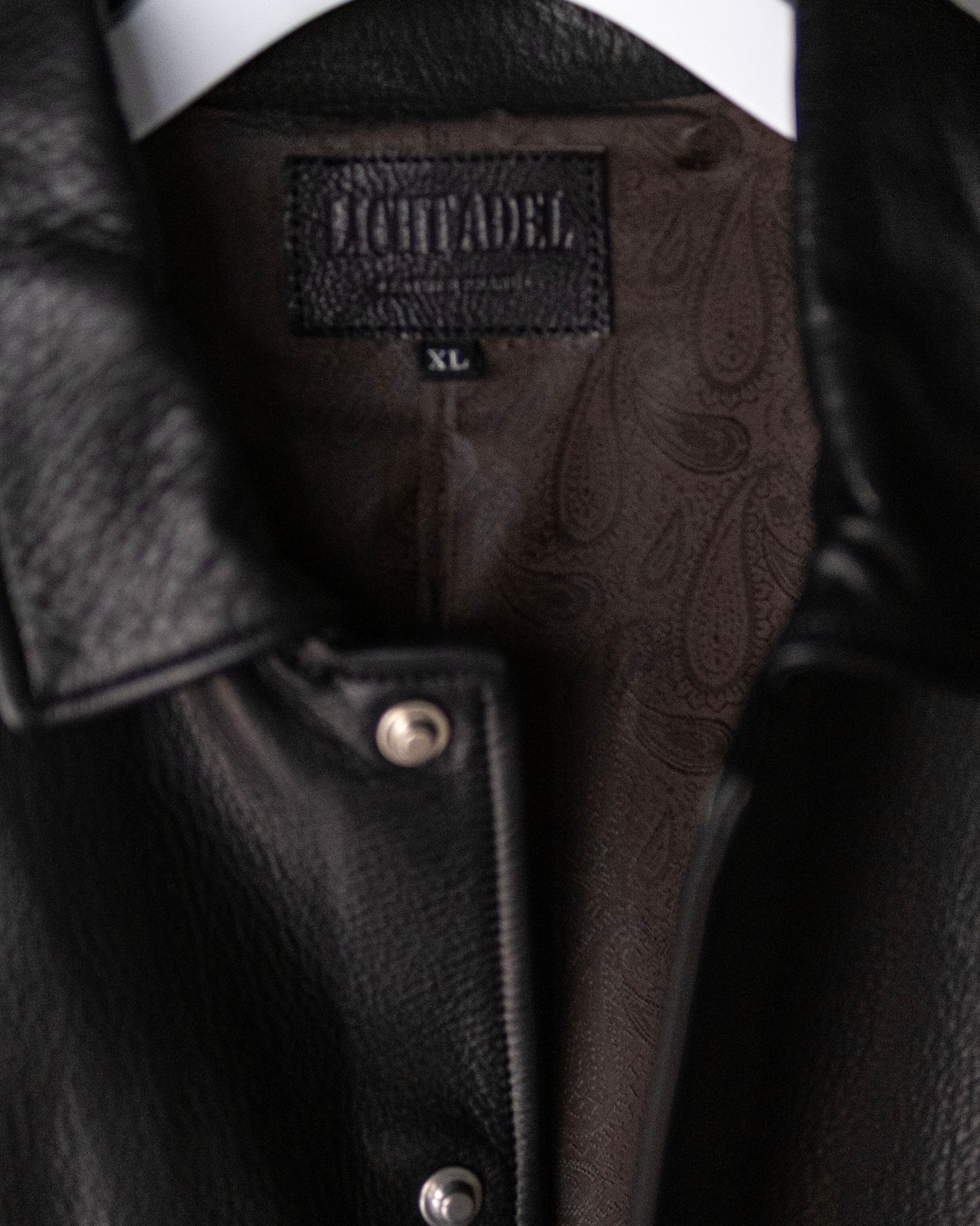 leather shirt / black