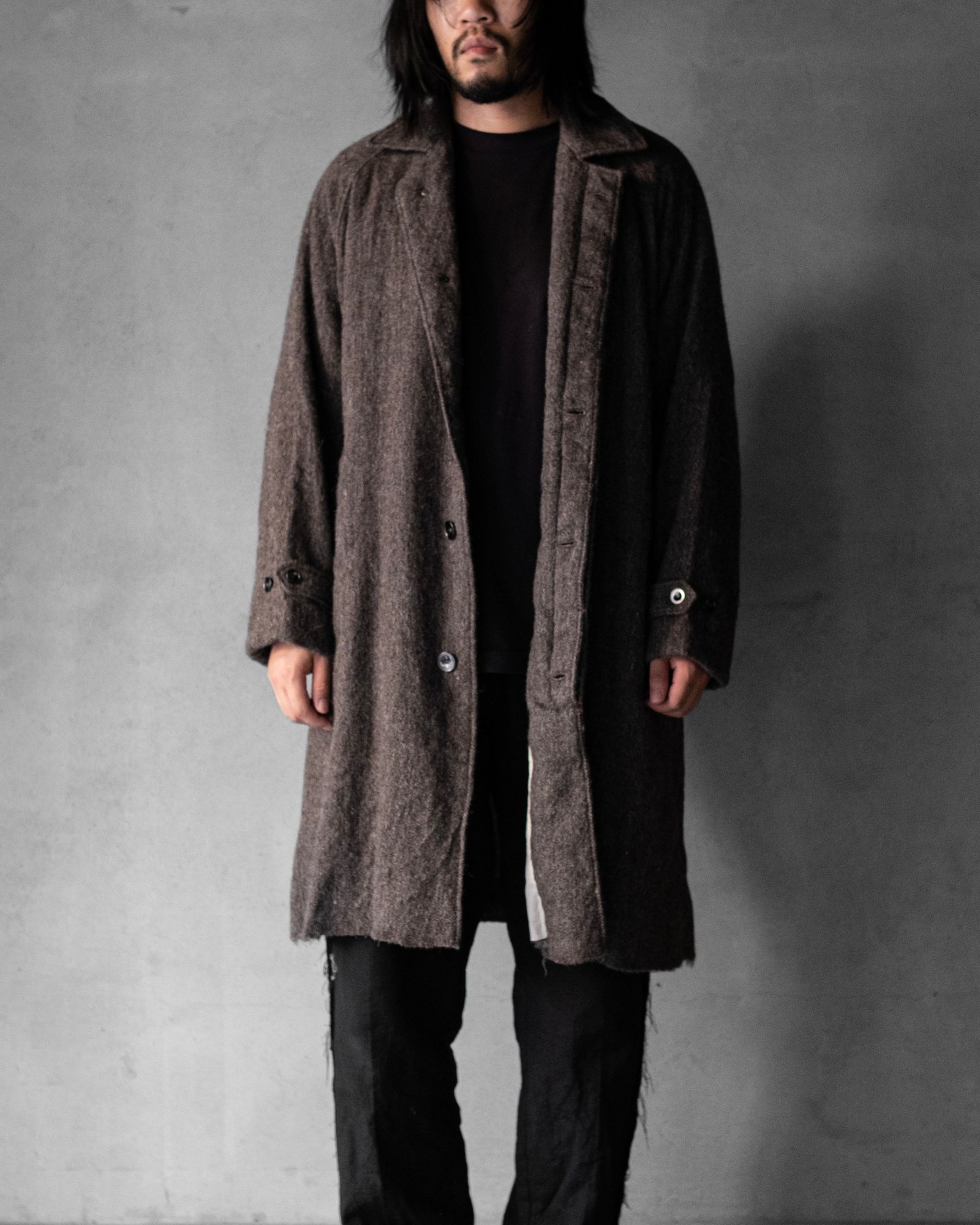 Draped Coat in Montafoner Wool / Charcoal Melange