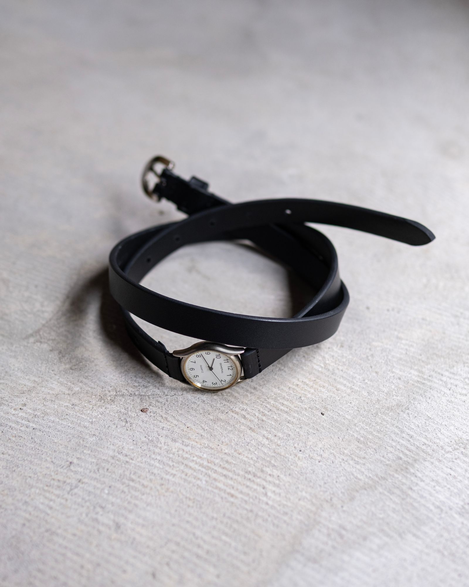 Vintage Watch Belt - Narrow / Black