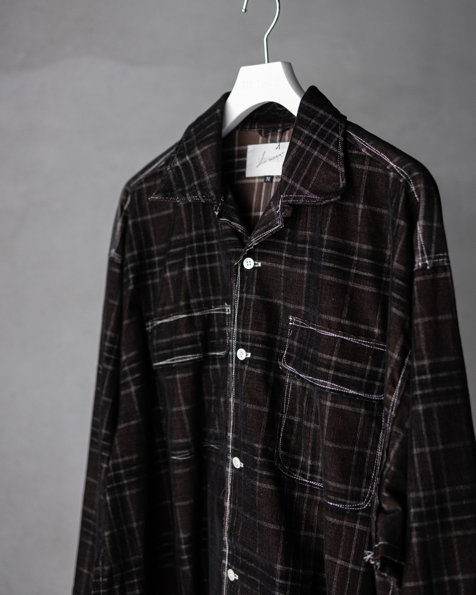 21W Yarn-Dyed Check Corduroy 50s Craftsman Shirt / Black