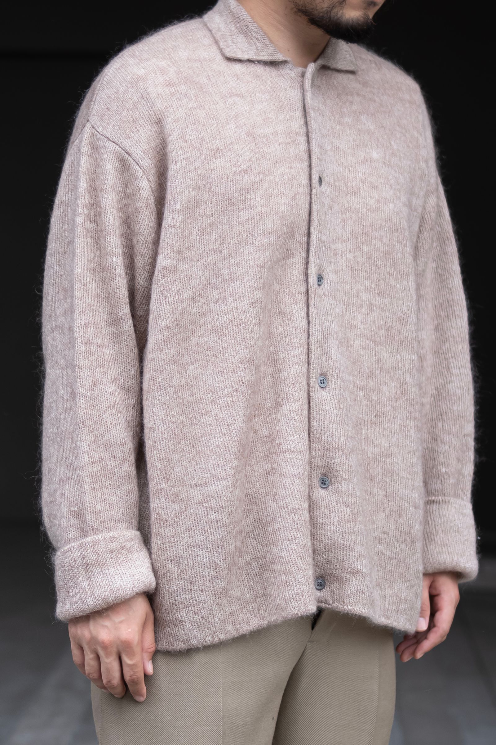 Blanc YM - Kid Mohair Knit Shirt / Beige | Retikle Online Store