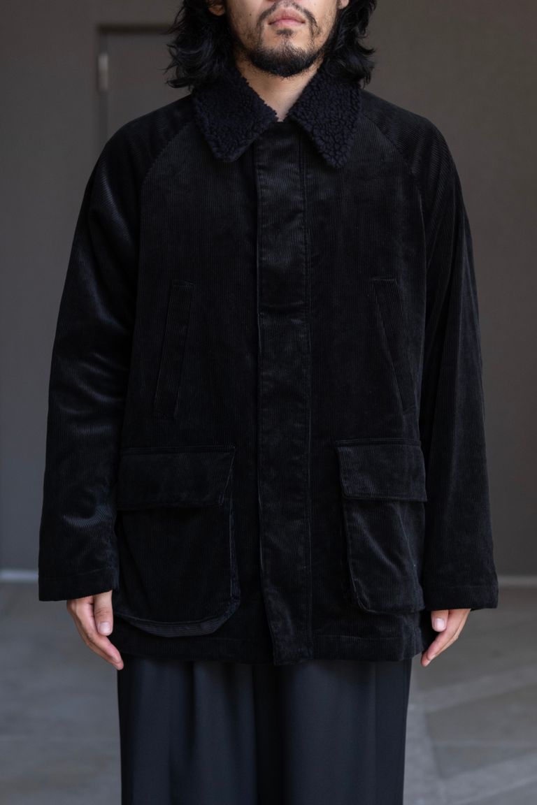 JUHA - BOA COLLAR CORDUROY JACKET / BLACK | Retikle Online Store