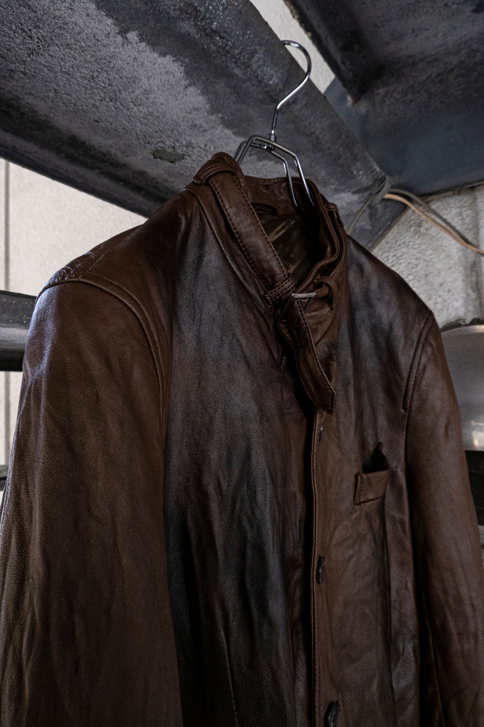 Remake shading leather jacket