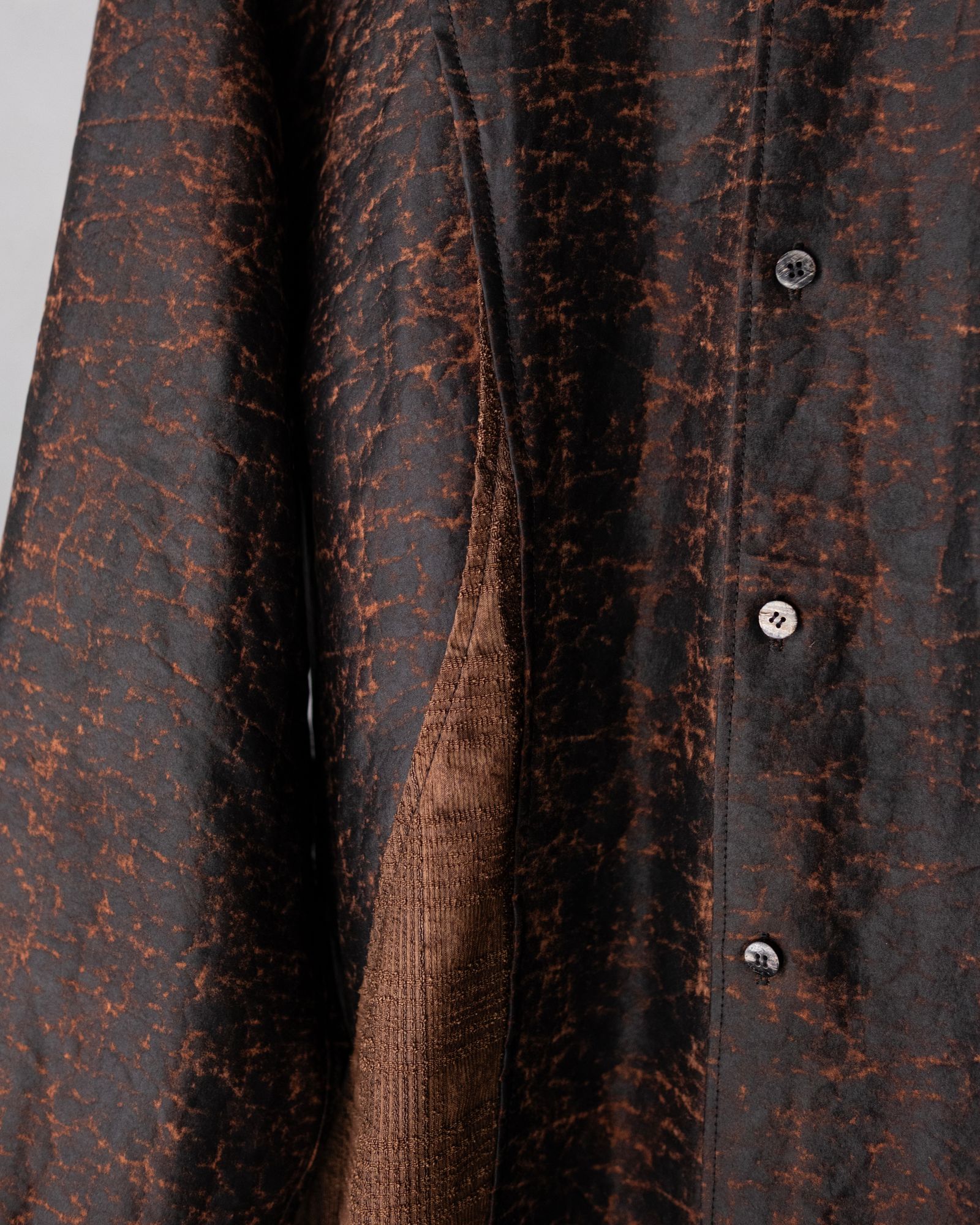 Silk Dorozome Shirt / Brown