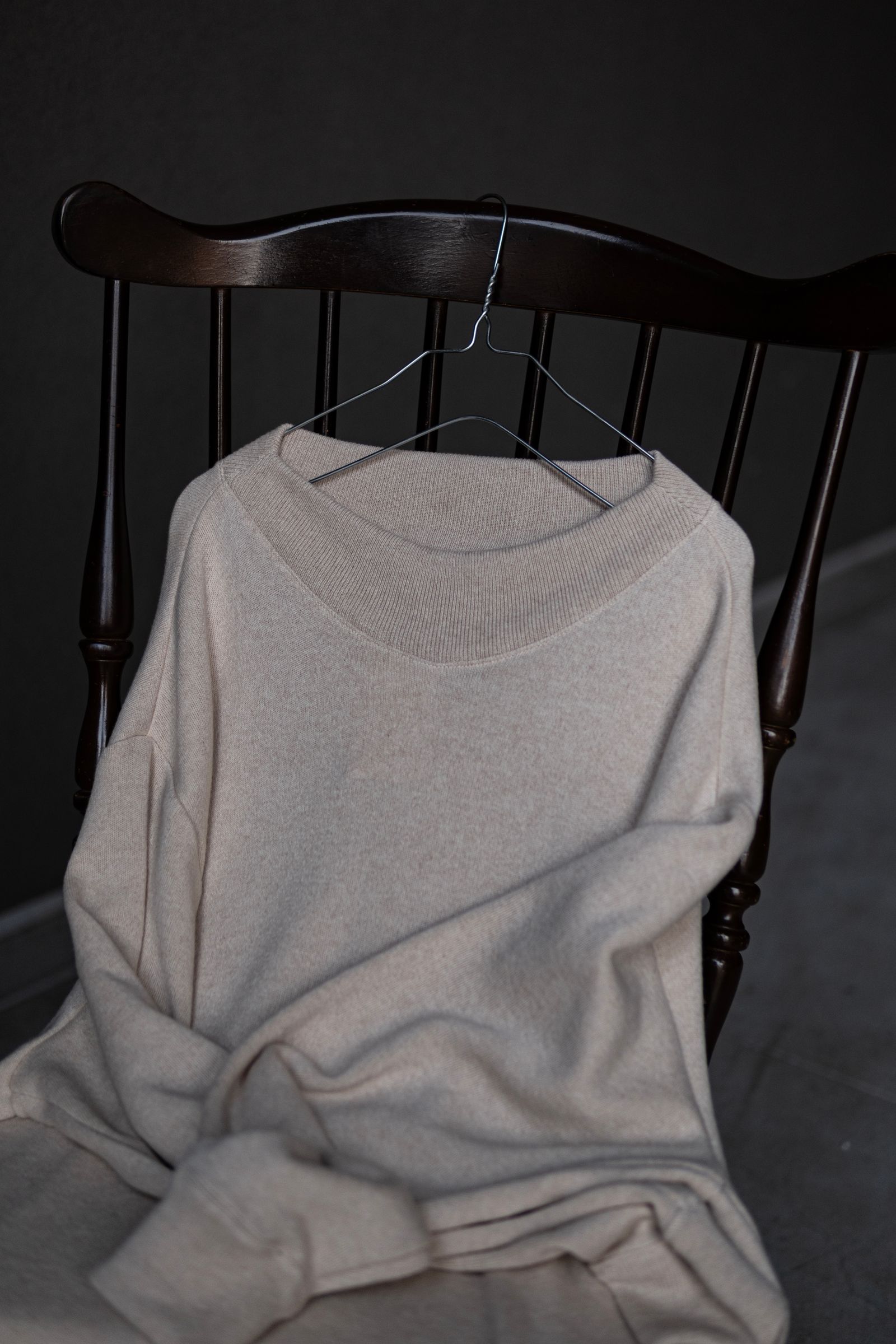 CASHMERE SKIING SWEAT KNITSHIRT / OATMEAL