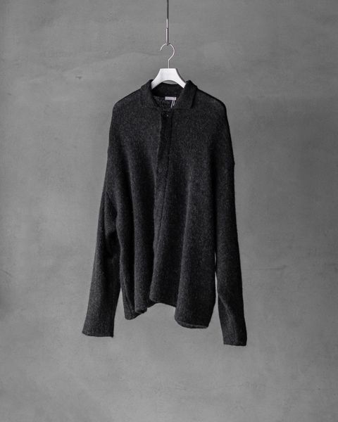 Kid Mohair Knit Shirts / Black