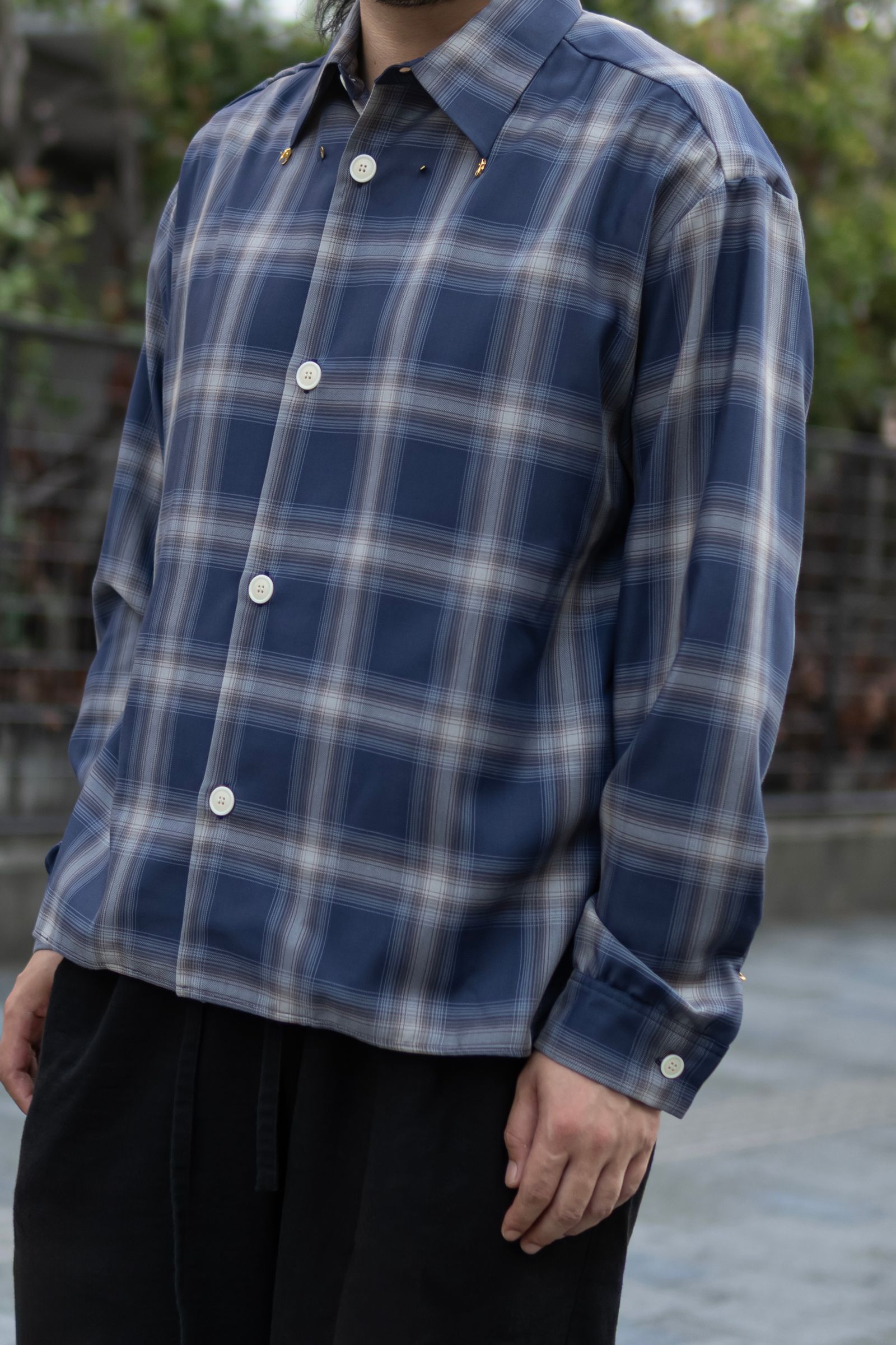 Ombre check SH / blu