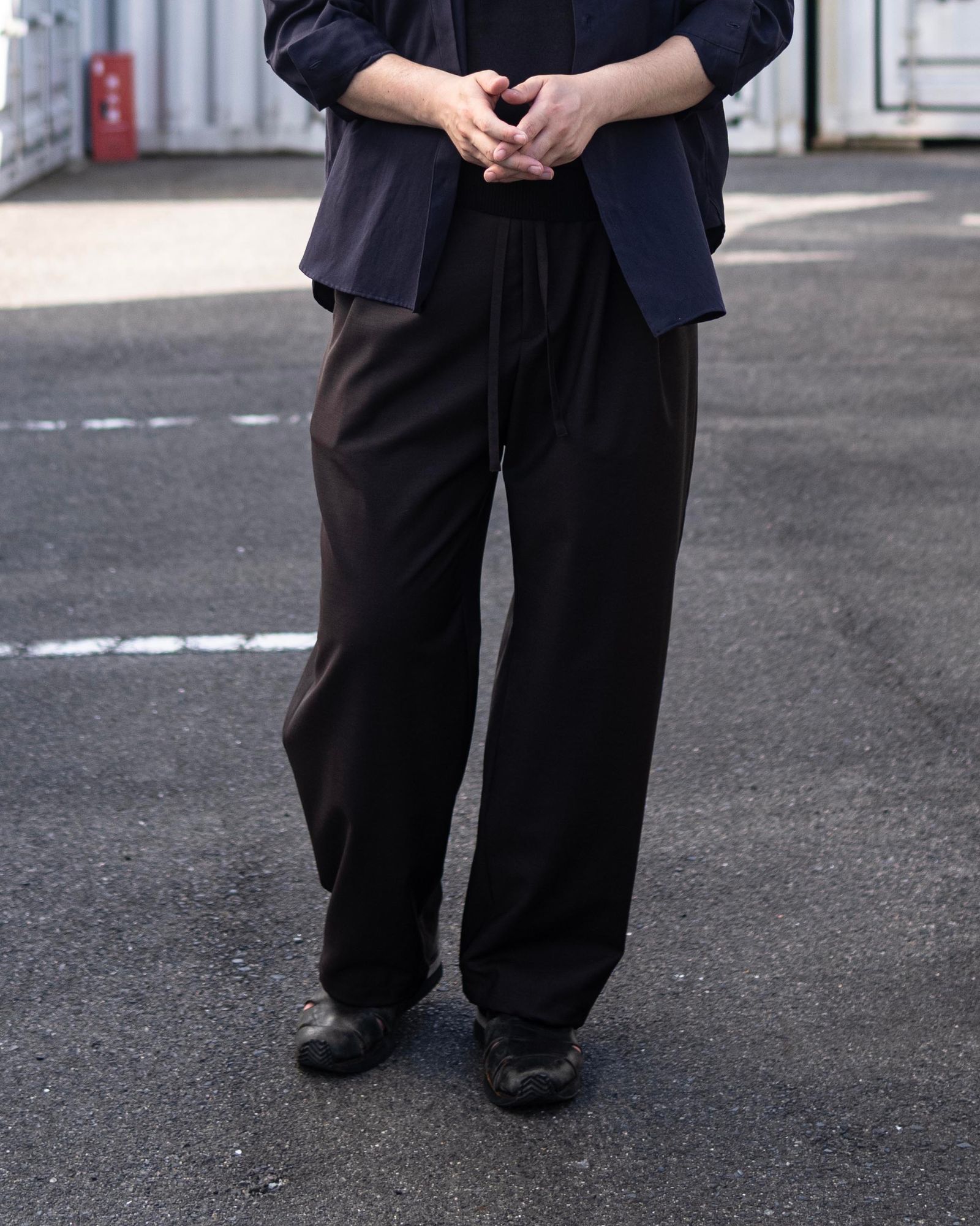 Wool Mohair Browsing Pants / Dark Brown