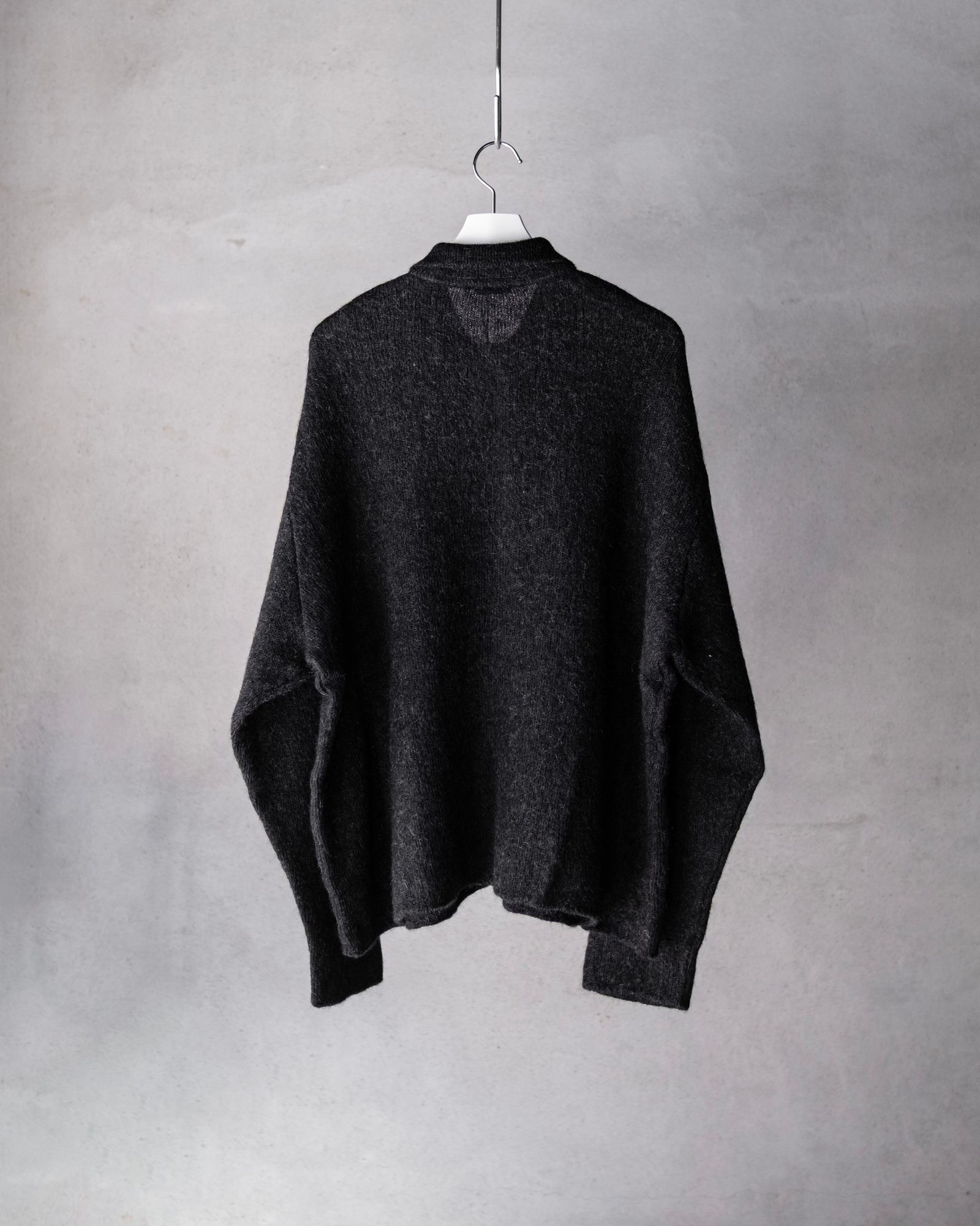 Kid Mohair Knit Shirts / Black