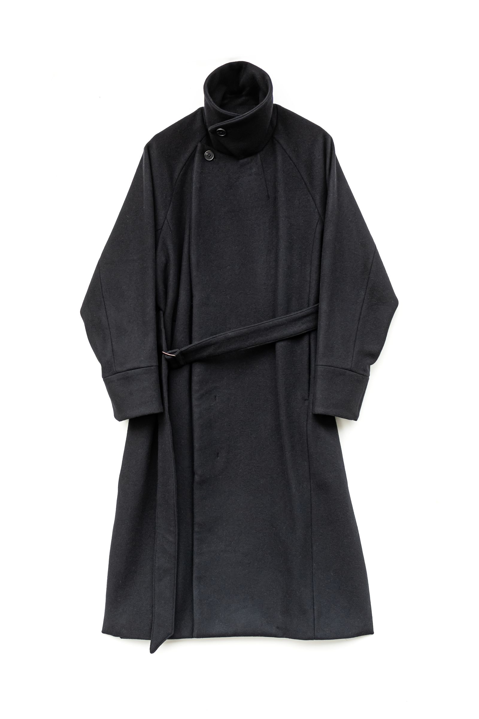 JUHA - BELTED OVER COAT / Black | Retikle Online Store