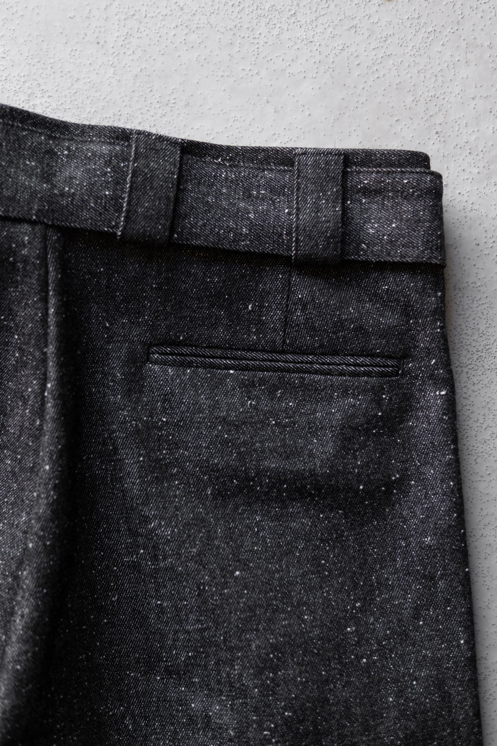 Silk Denim Wide Pants / Black