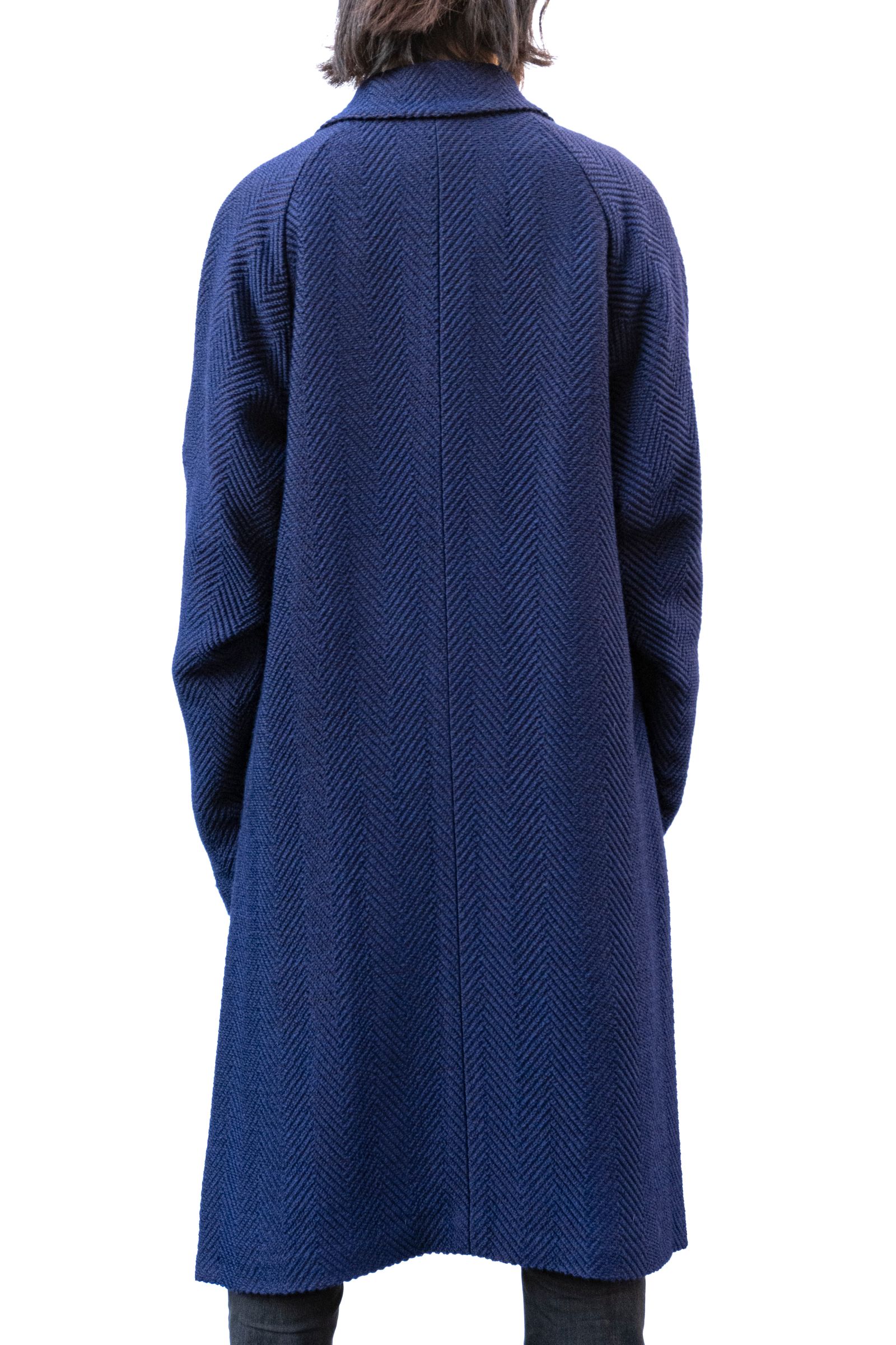 Wool Herringbone Chester Coat / ウールヘリンボーンチェスターコート - ROYAL BLUE