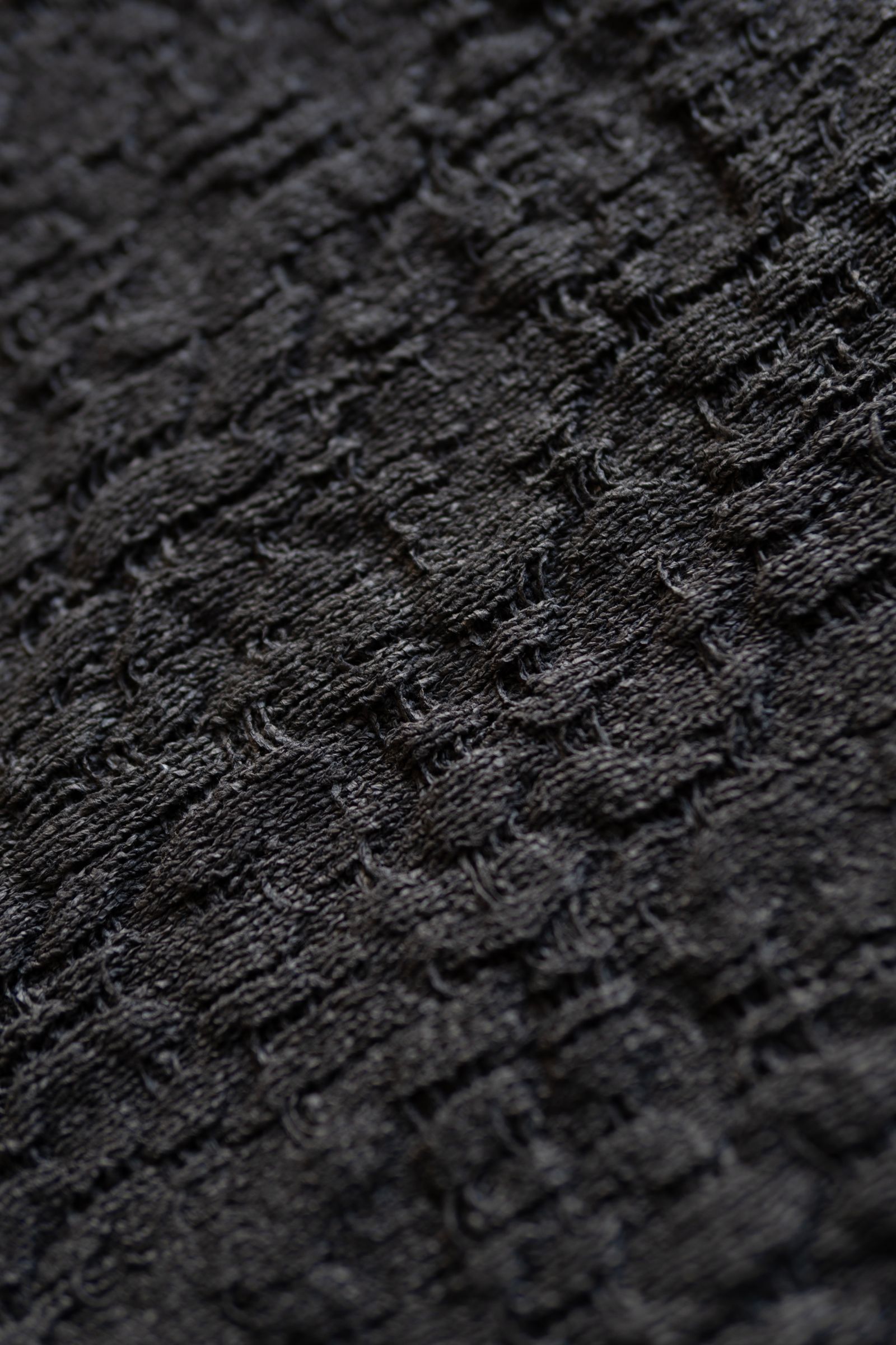 Knit Long Polo Shirts / Black