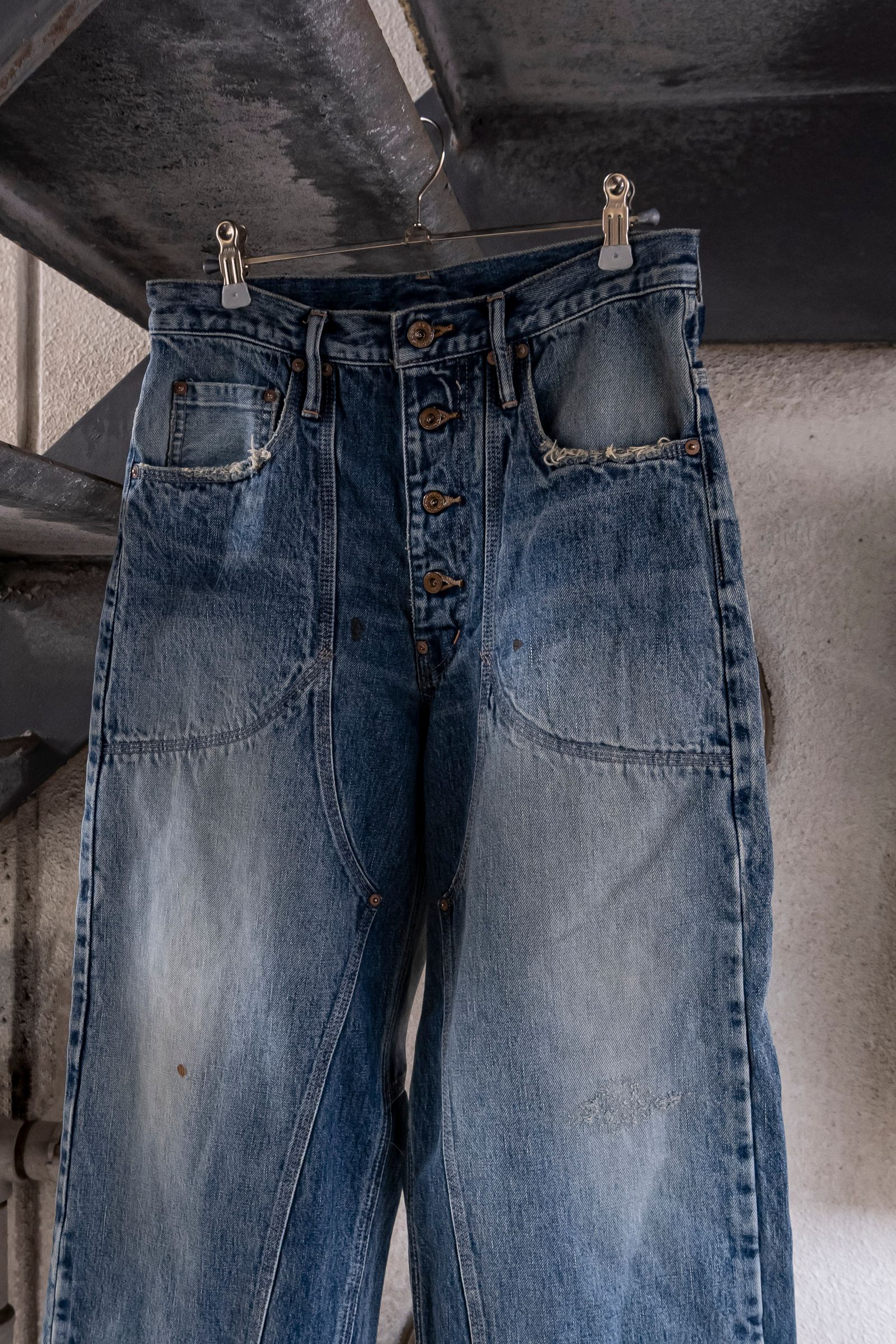 SUGARHILL - 【SUGARHILL×UNUSED】FADED DOUBLE KNEE DENIM PANTS